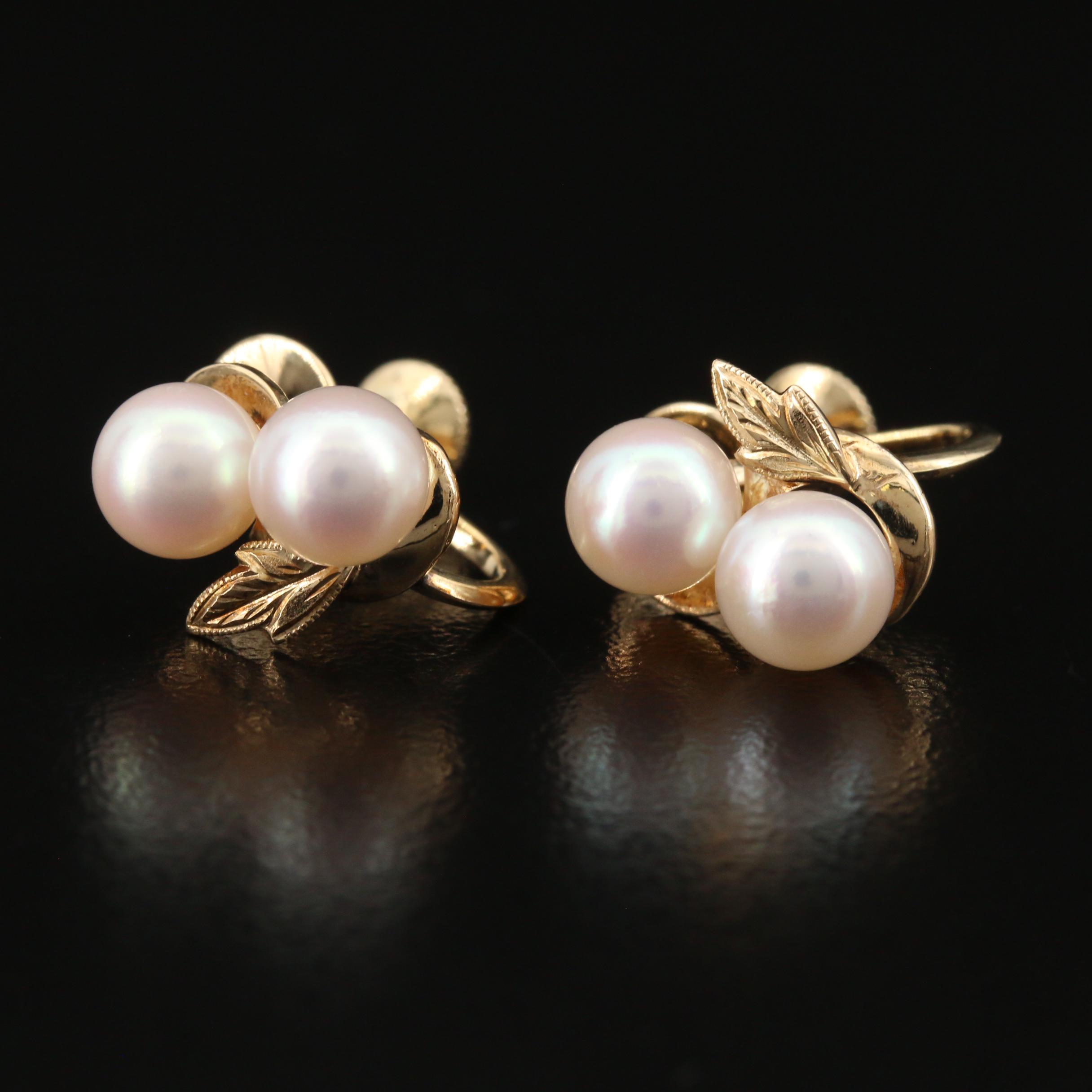 Mikimoto 14K Pearl Earrings