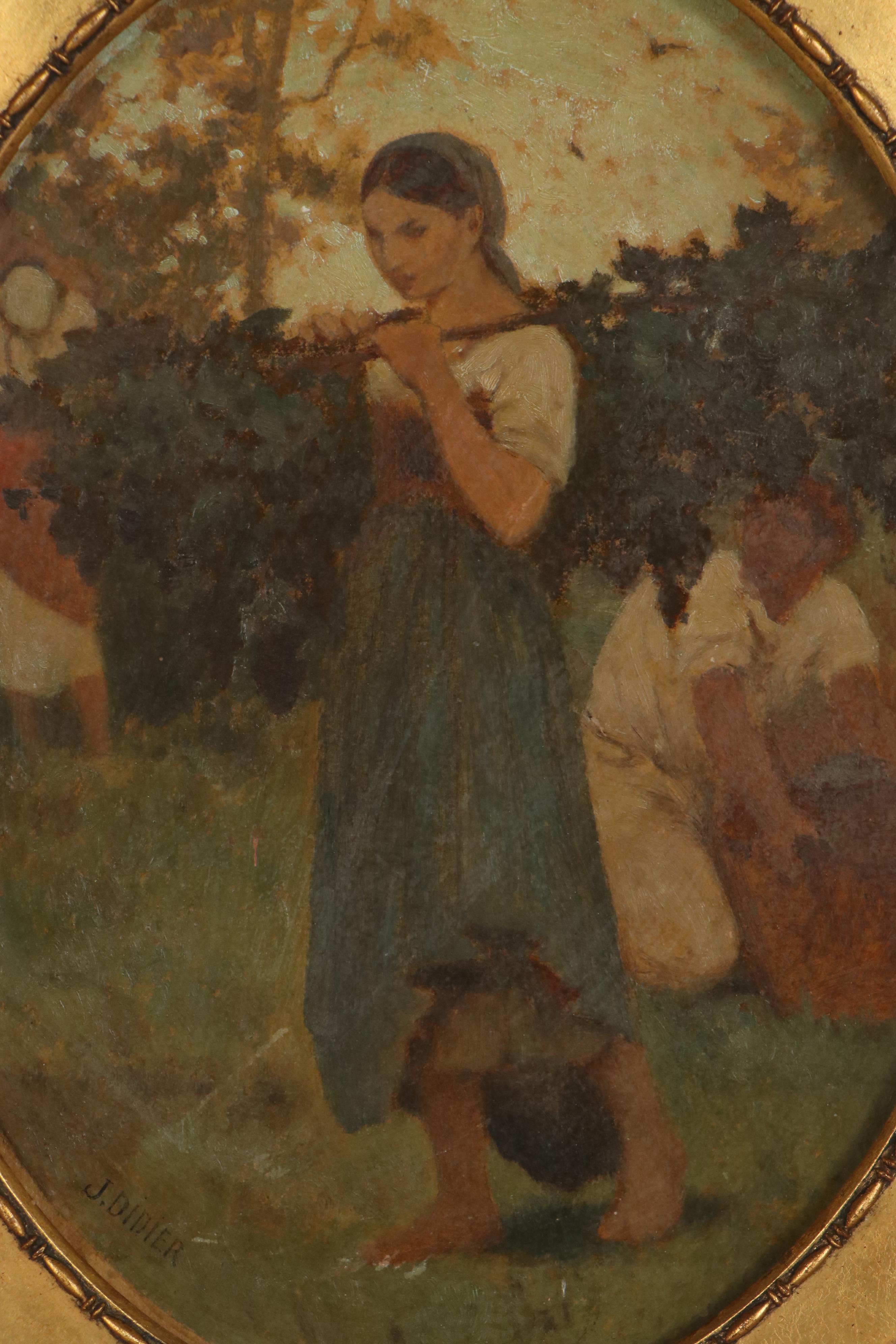 Jules Didier Genre Oil Painting, Late 19th Century