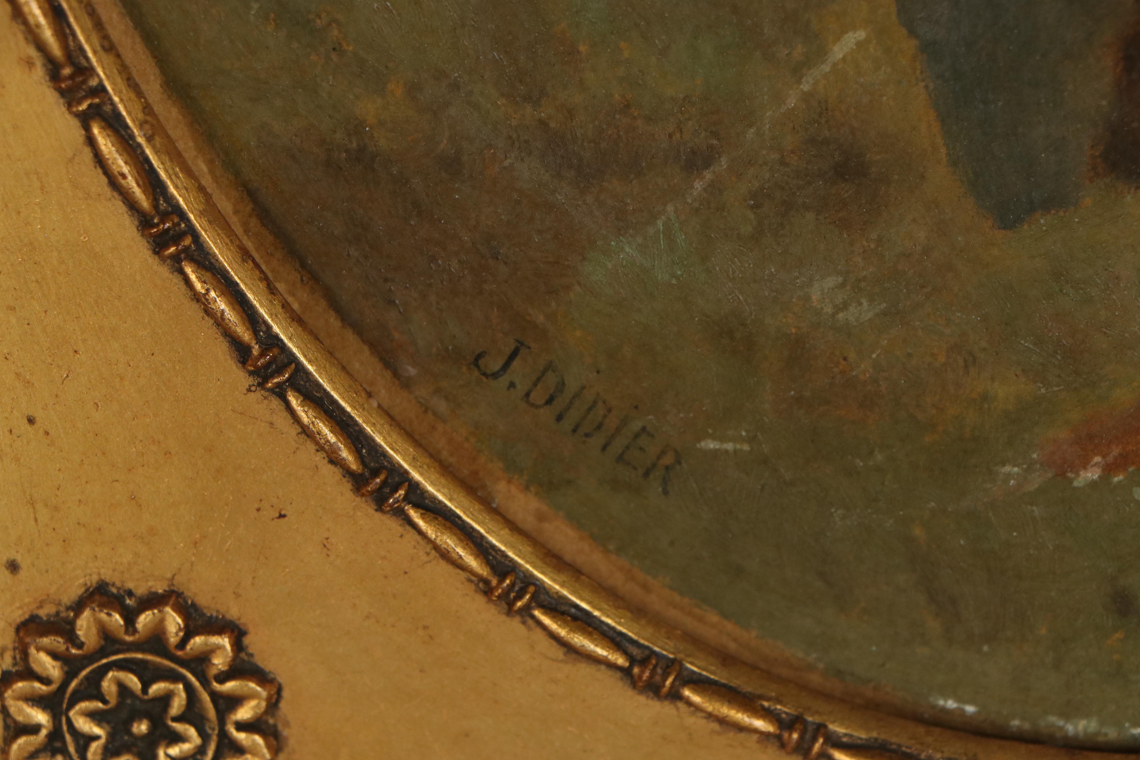 Jules Didier Genre Oil Painting, Late 19th Century