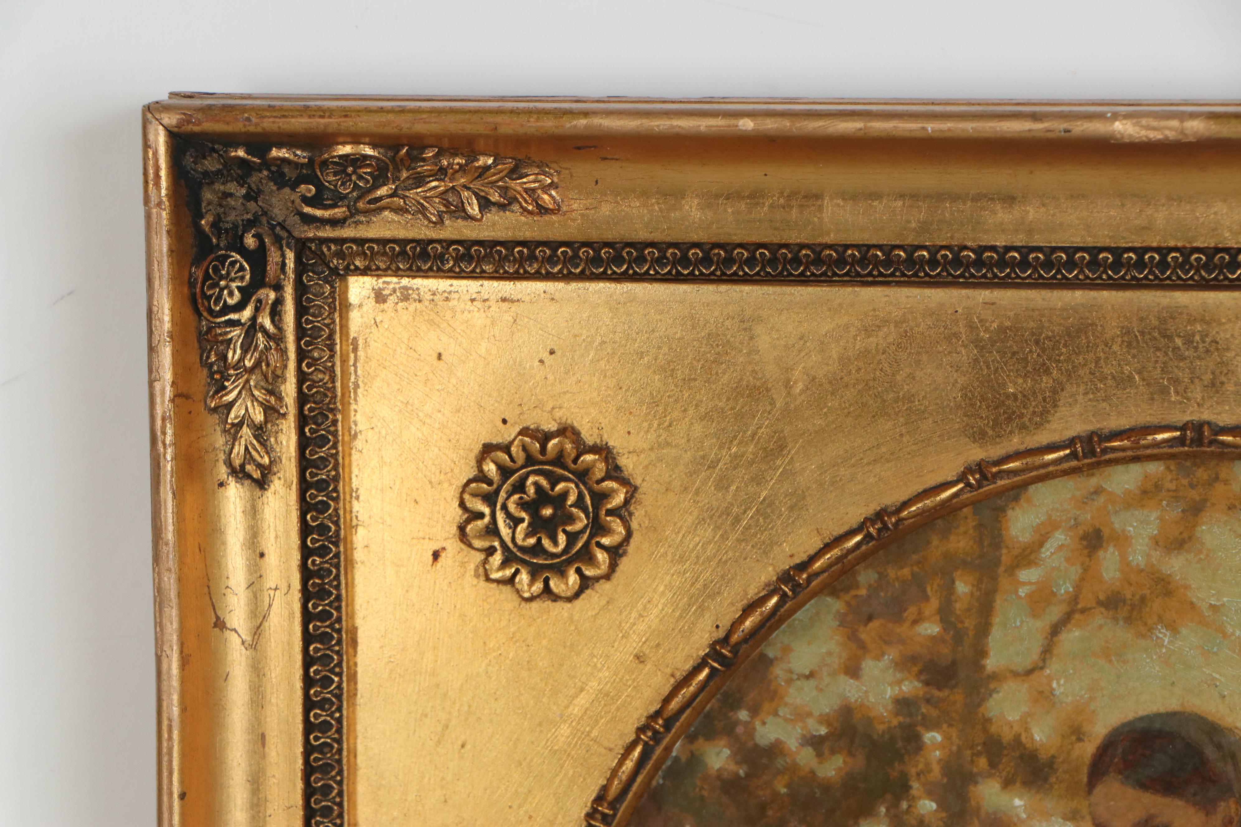 Jules Didier Genre Oil Painting, Late 19th Century