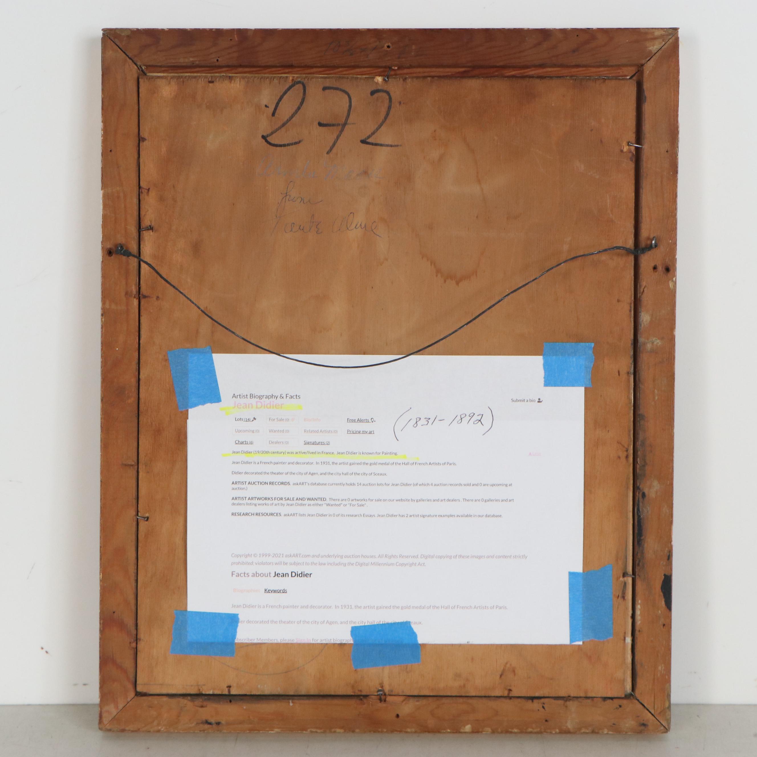 Jules Didier Genre Oil Painting, Late 19th Century