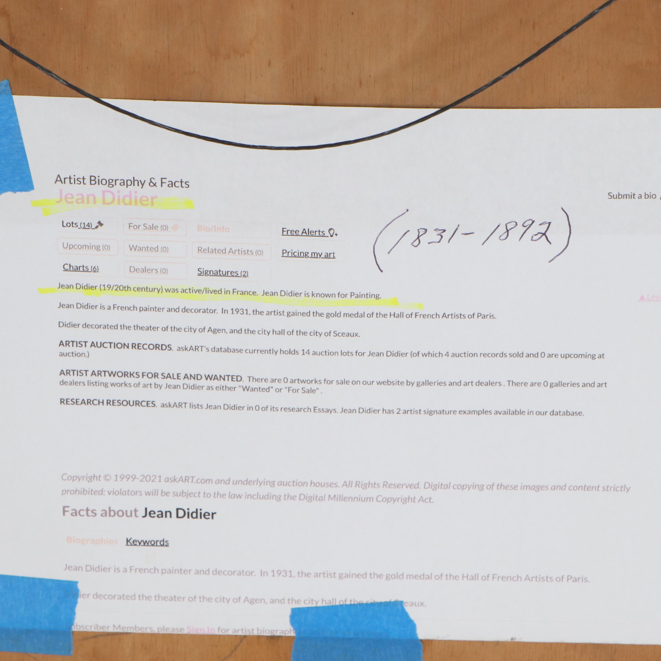 Jules Didier Genre Oil Painting, Late 19th Century