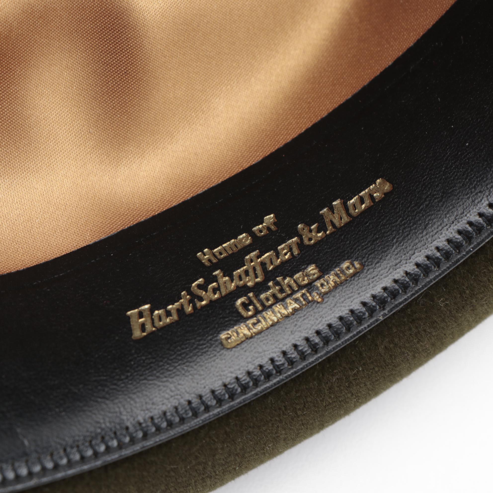 Men's Stetson Green Felt Trilby Hat and Feather Hat Band