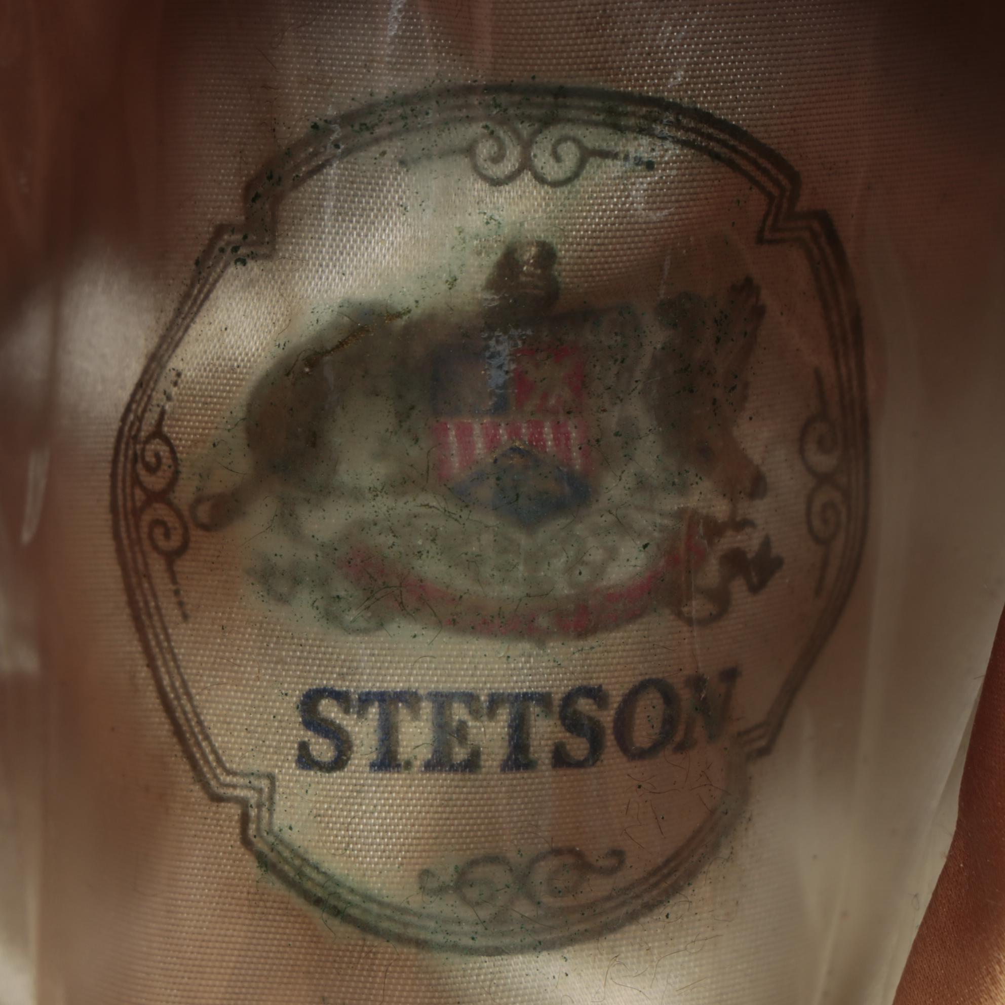 Men's Stetson Green Felt Trilby Hat and Feather Hat Band