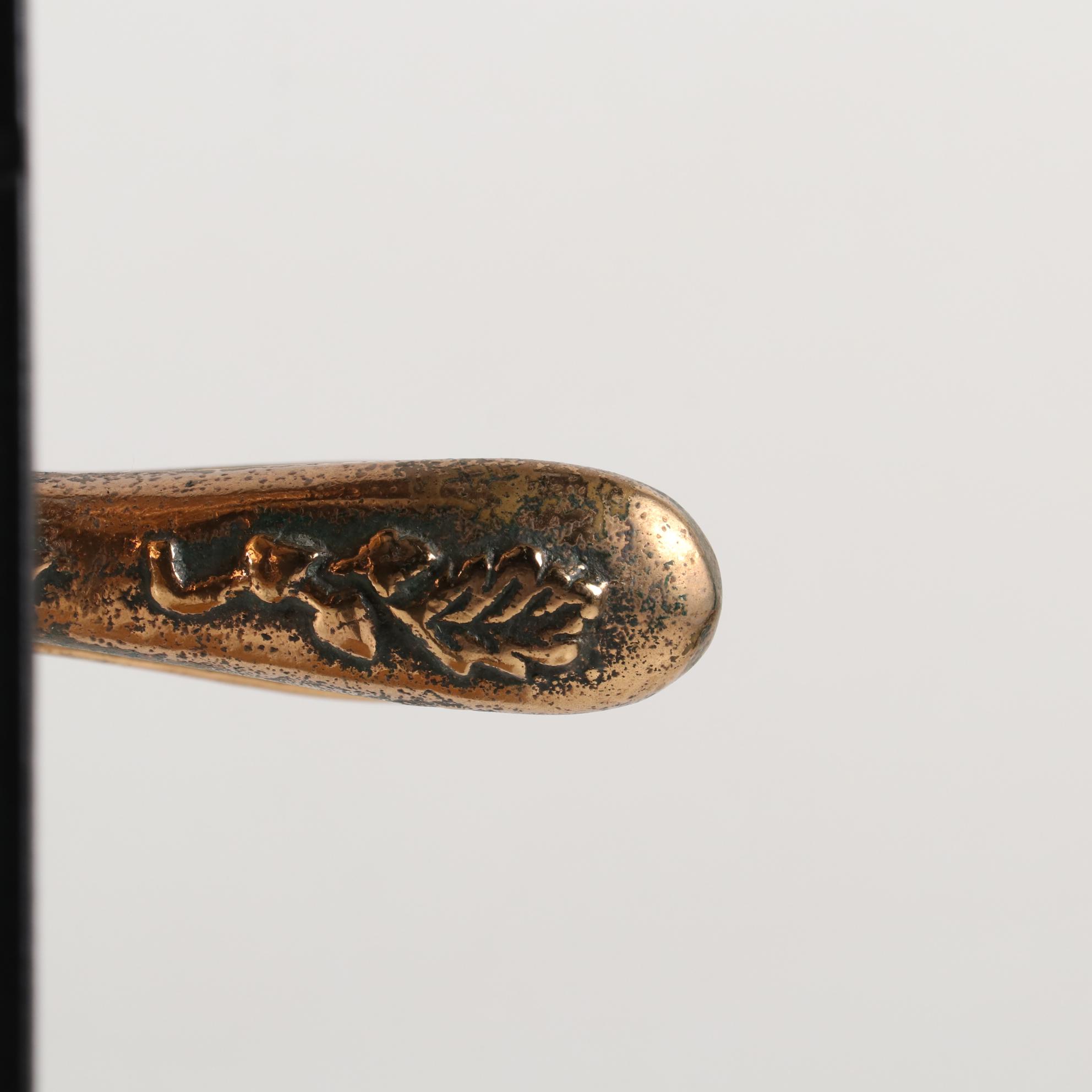 Vintner Brass and Oak Wine Opener with Cast Iron Walnut Stand