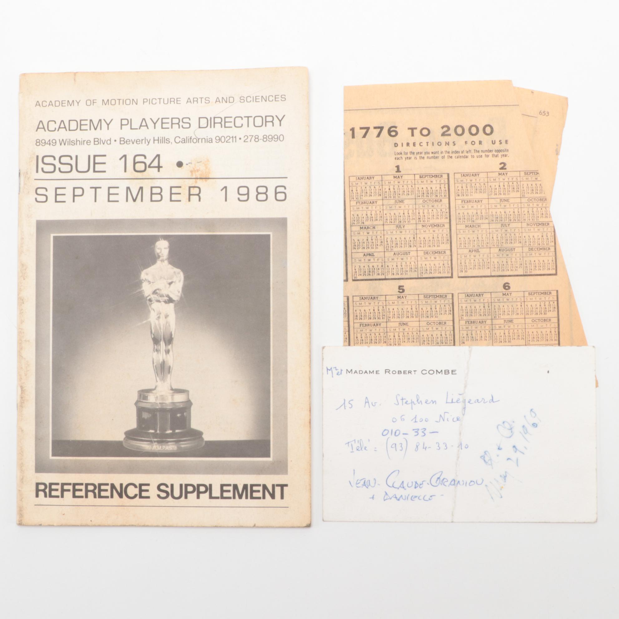 Samuel Marx's Personal Address and Phone Book Including Celebrities