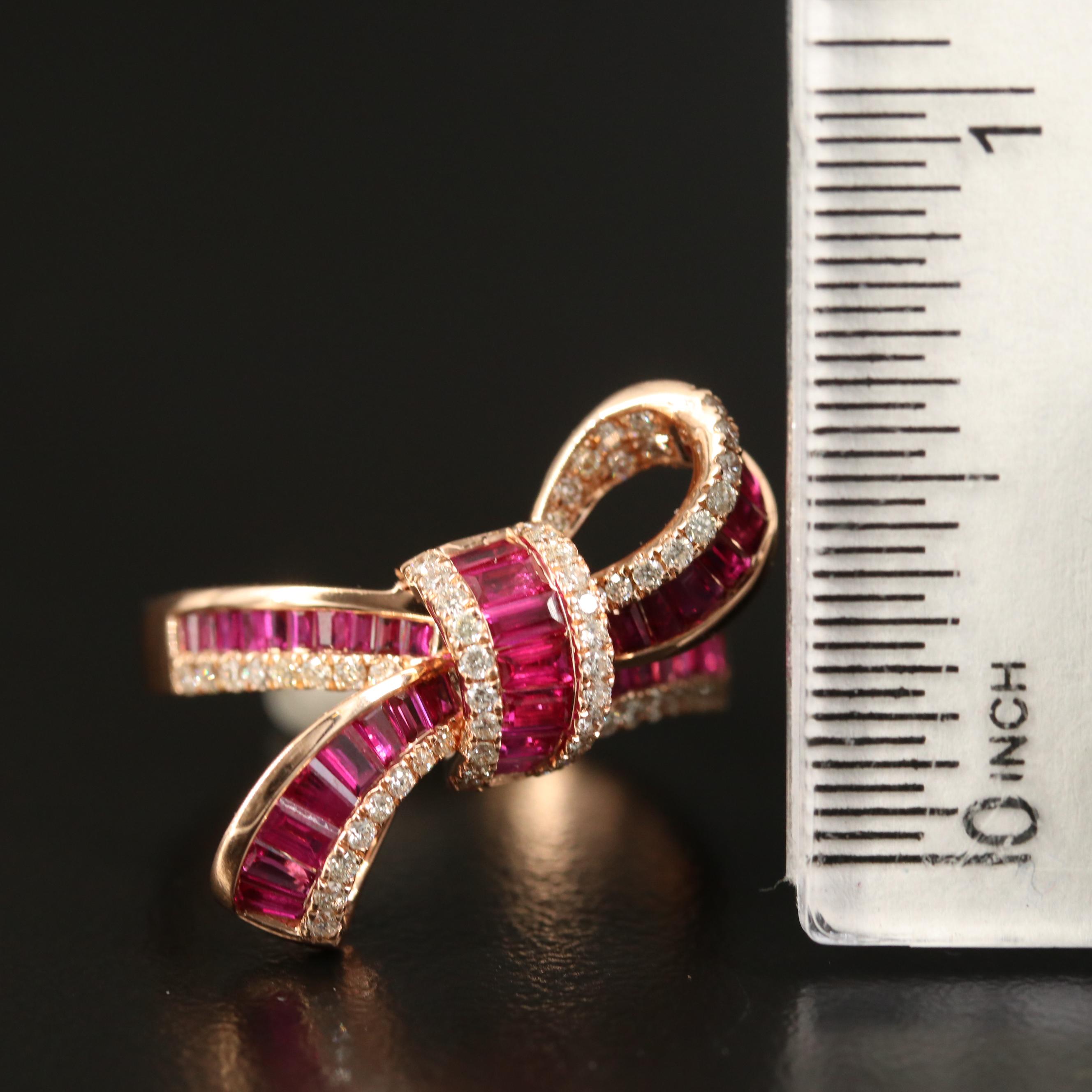 EFFY 14K Ruby and Diamond Bow Ring