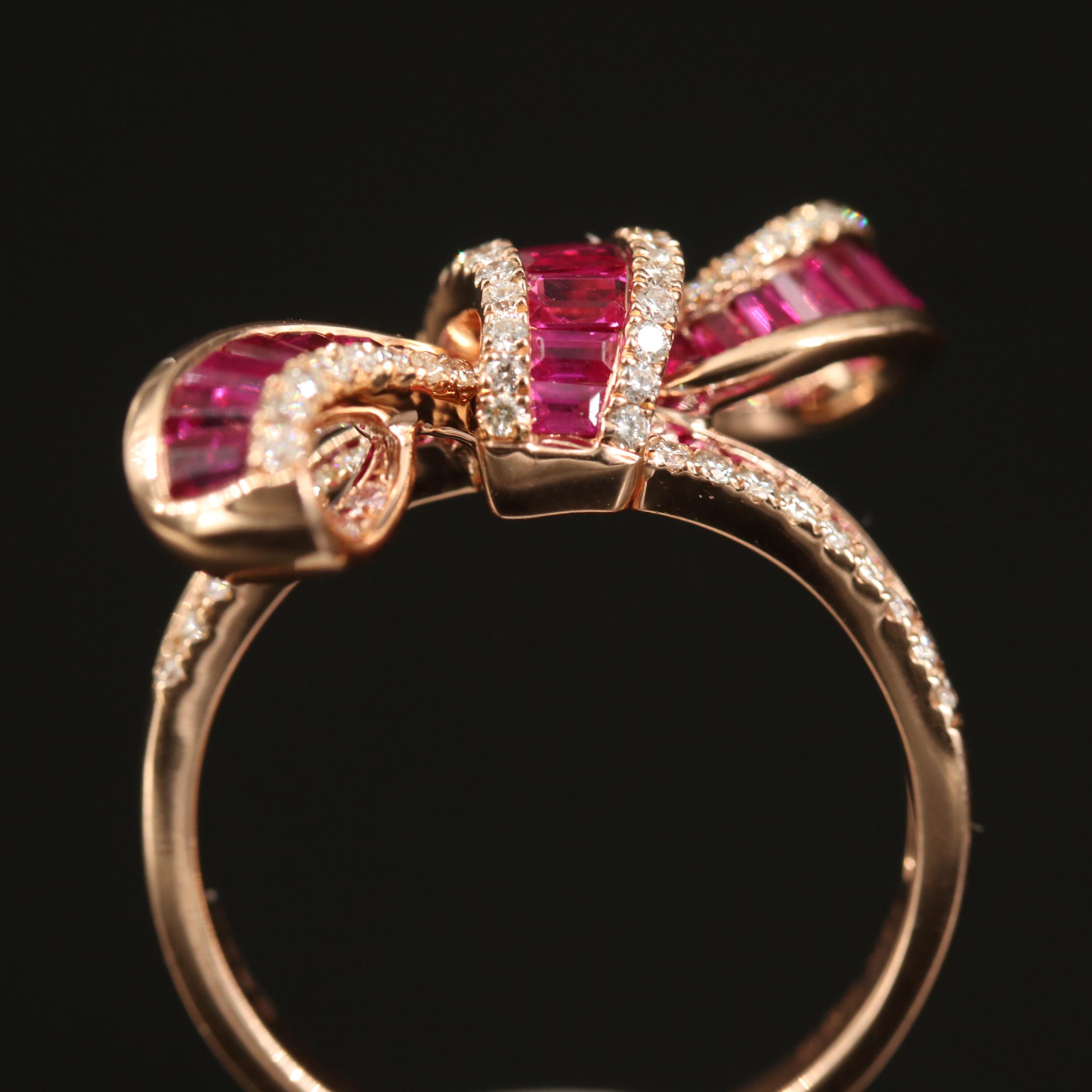 EFFY 14K Ruby and Diamond Bow Ring