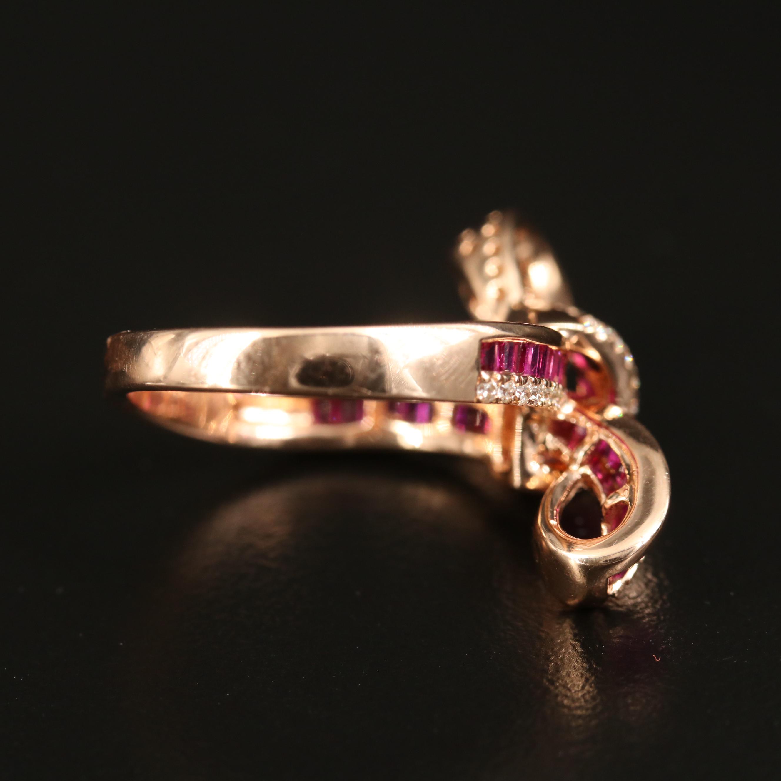EFFY 14K Ruby and Diamond Bow Ring