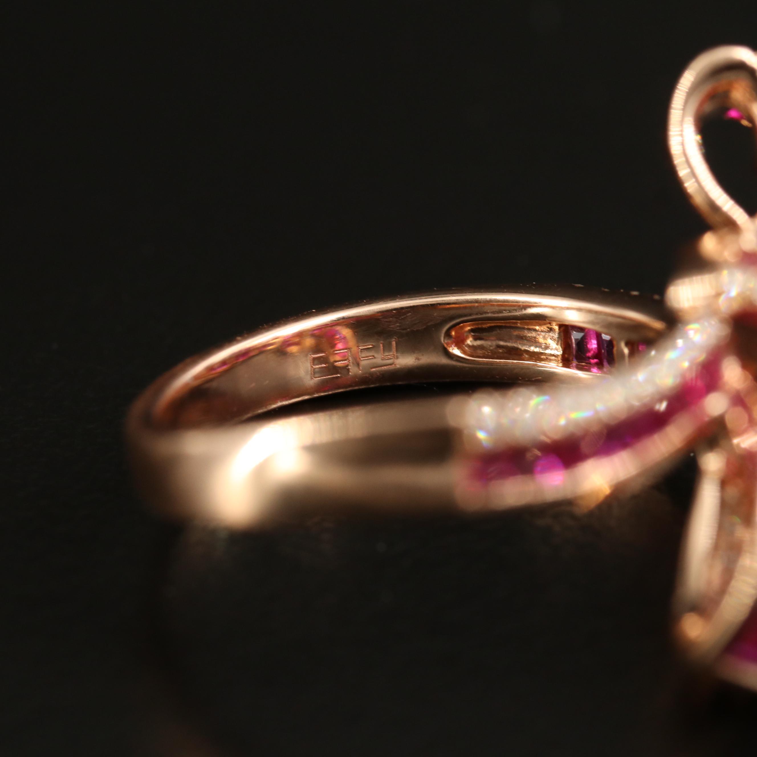 EFFY 14K Ruby and Diamond Bow Ring
