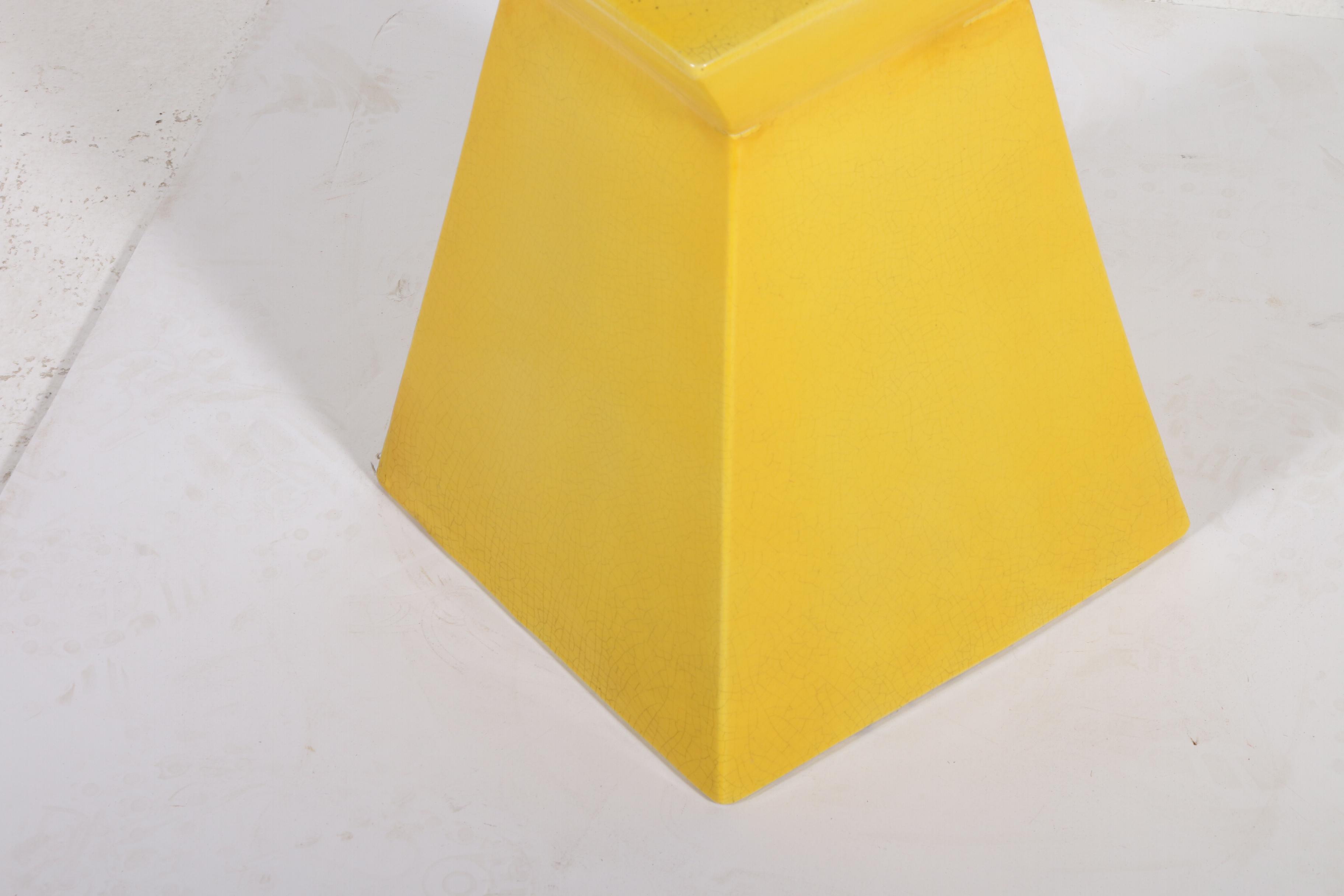 Yellow-Glazed Ceramic Outdoor Garden Stool