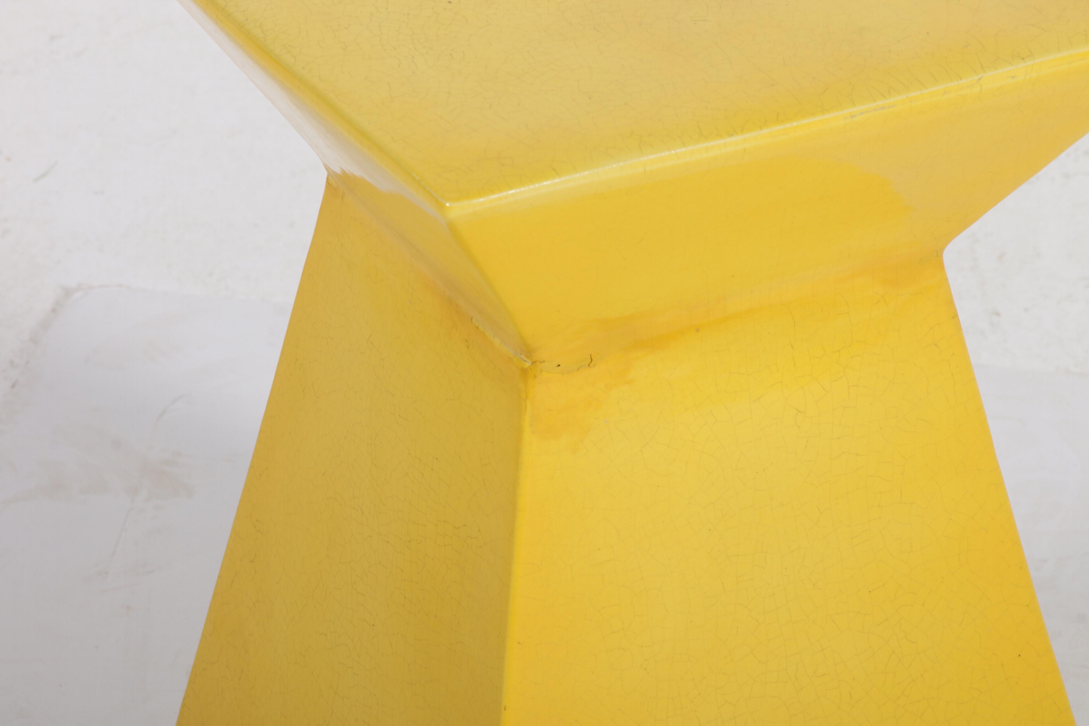 Yellow-Glazed Ceramic Outdoor Garden Stool