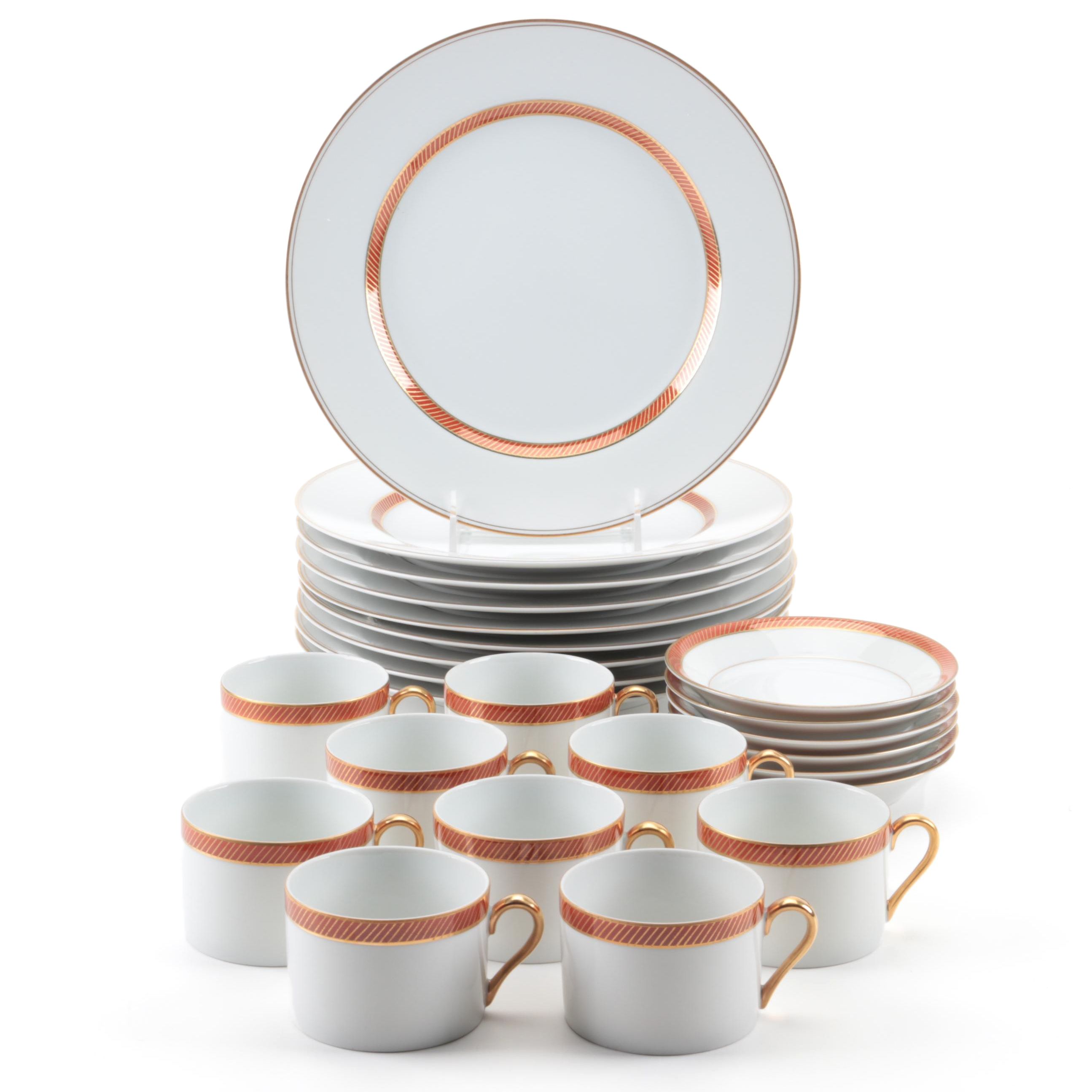 Fitz and Floyd "Bourdure Rouge" Porcelain Dinnerware, 1975–1980