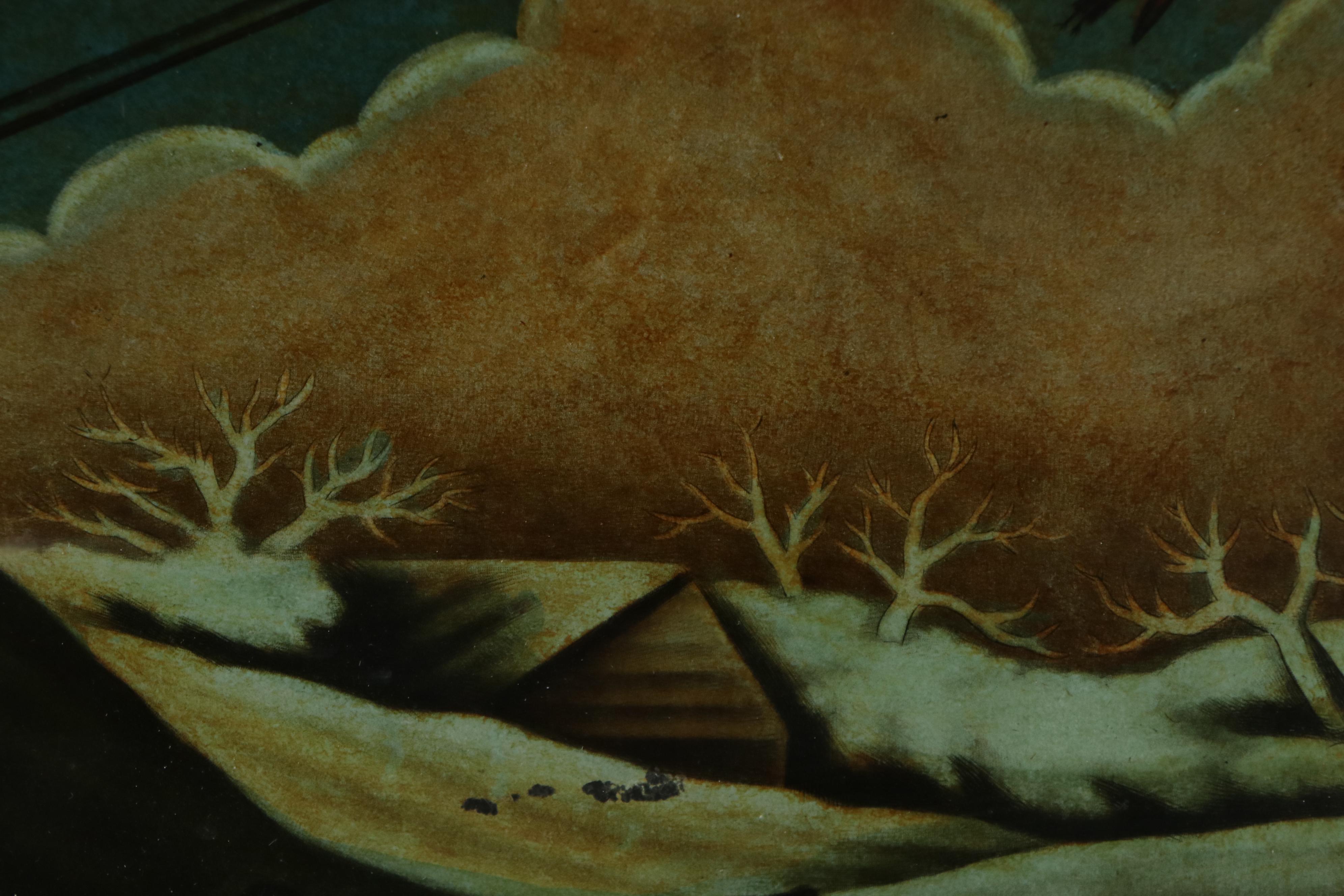 Hand-Colored Lithograph "Woodcock Shooting", Early 19th Century