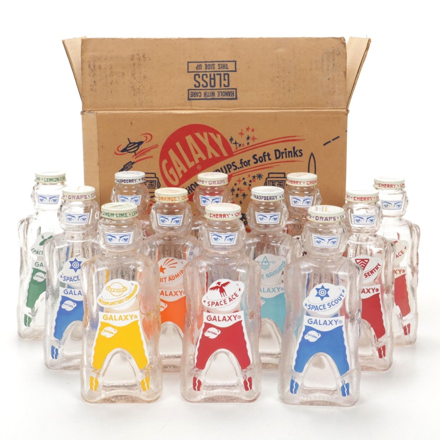 Galaxy Space Age Syrup Bottles / Coin Banks, Mid-20th Century