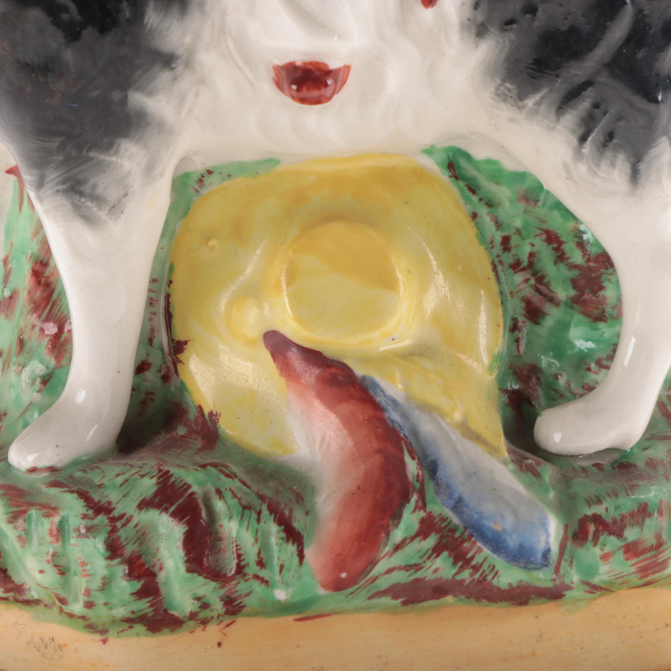 William Kent Staffordshire Girl Ridding a Dog Figurine, Early-Mid 20th Century