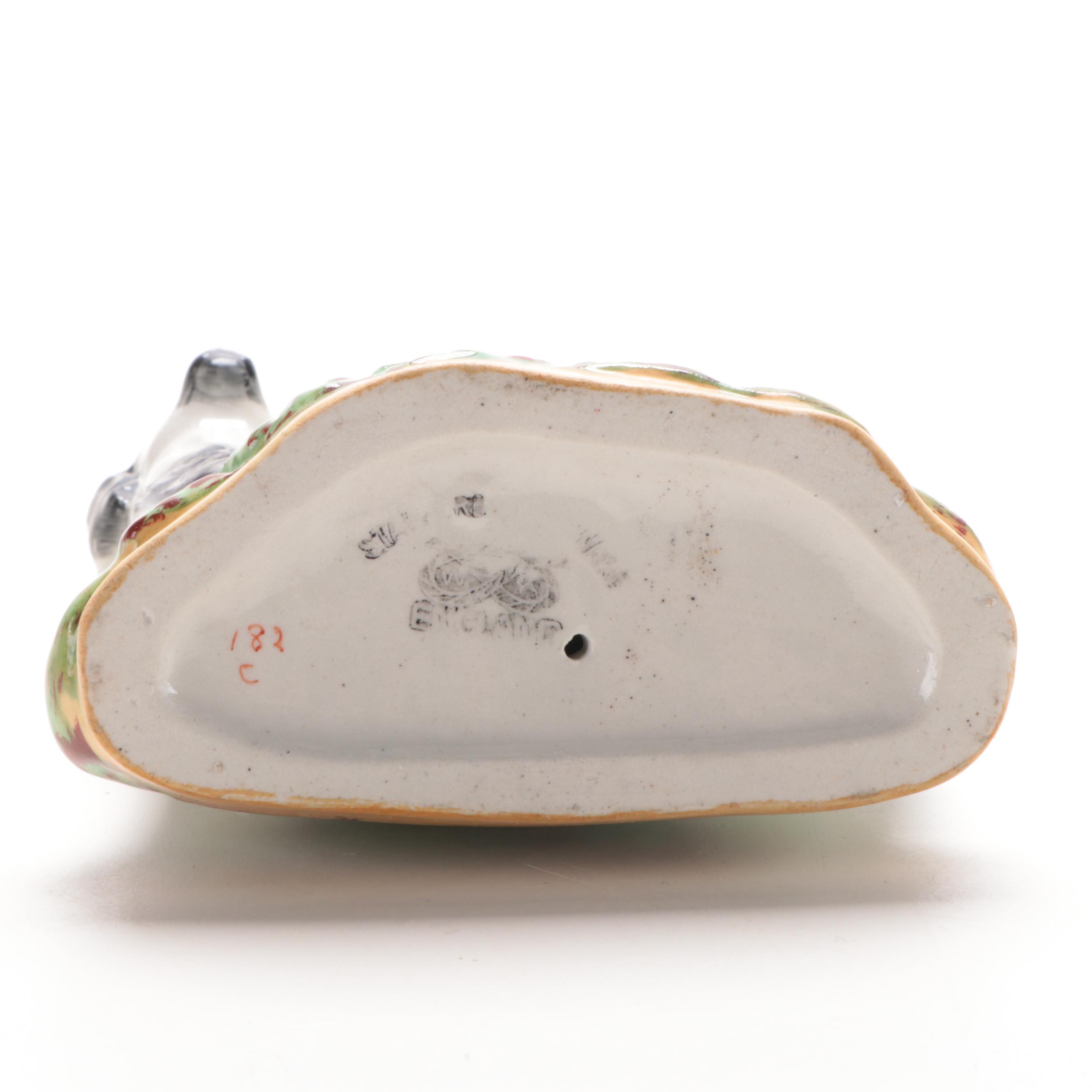 William Kent Staffordshire Girl Ridding a Dog Figurine, Early-Mid 20th Century