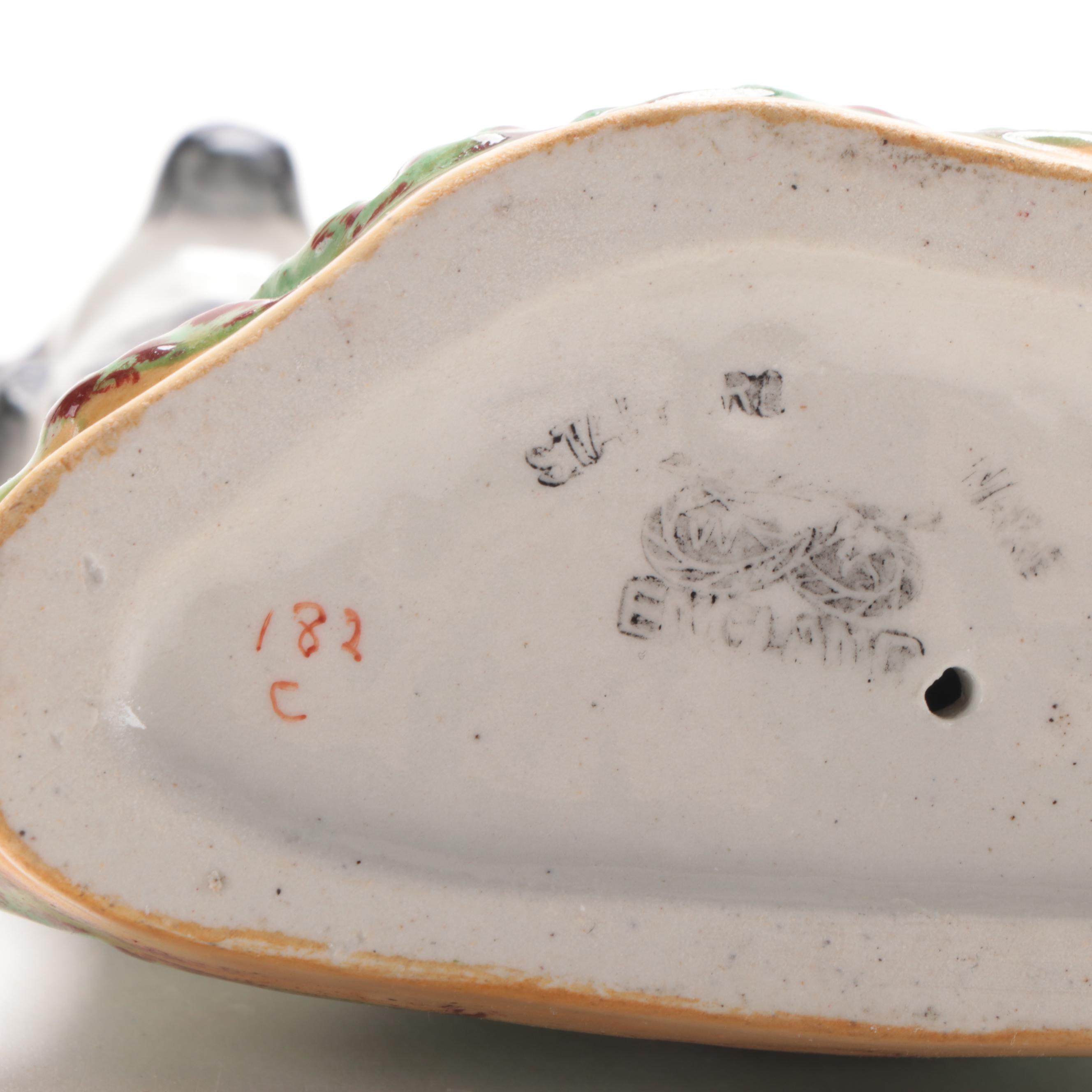 William Kent Staffordshire Girl Ridding a Dog Figurine, Early-Mid 20th Century