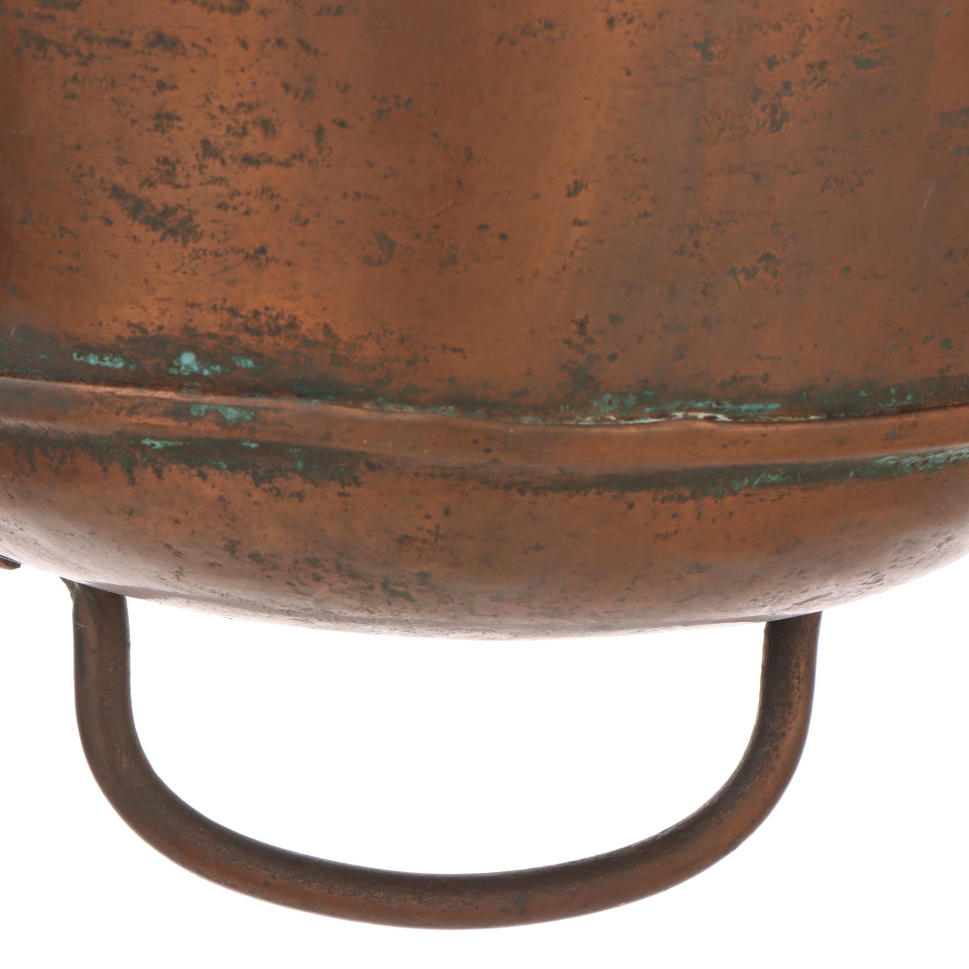 Round Bottom Copper Fire Bucket, Mid/Late 19th Century