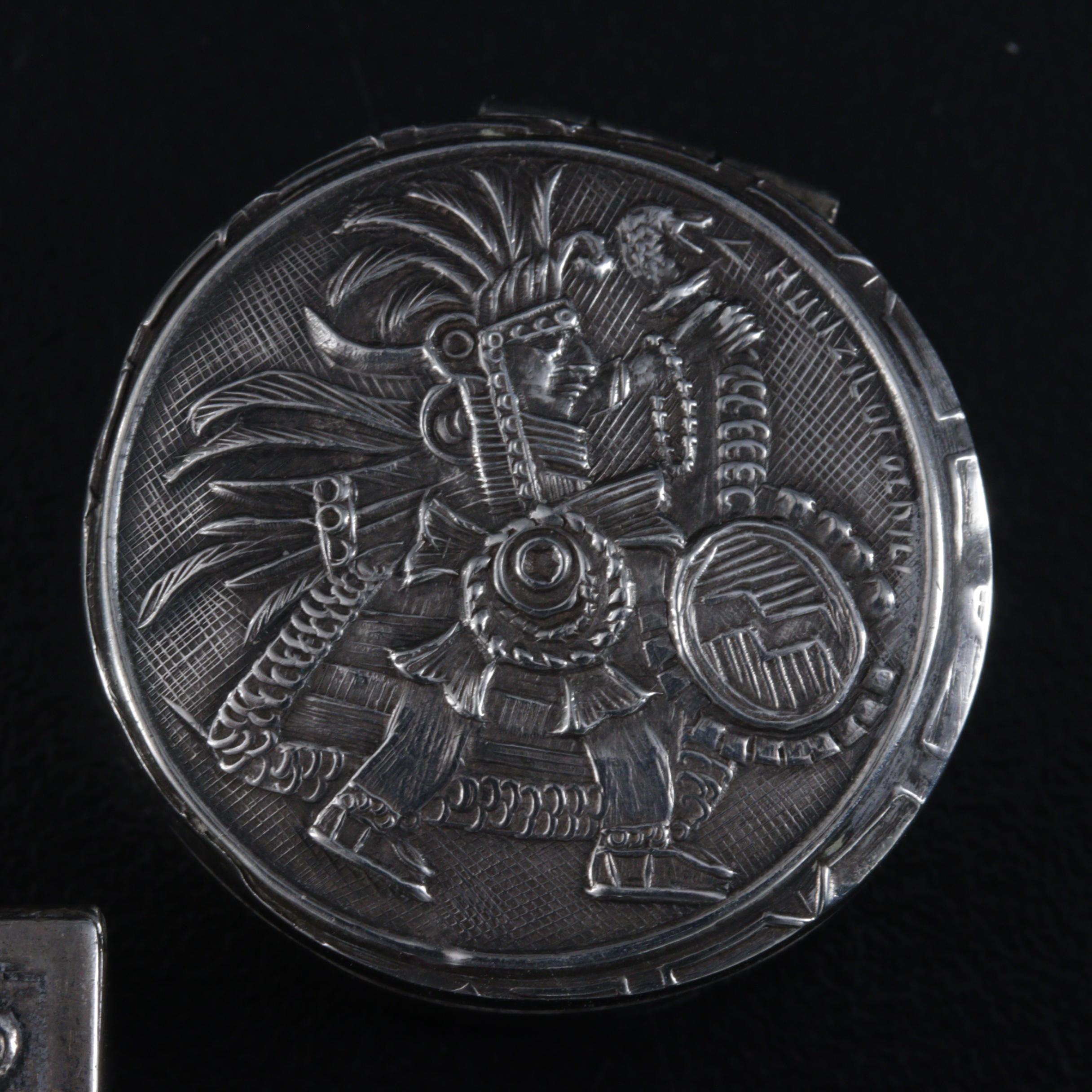 Dutch and Mexican Sterling Silver Repoussé Pill Boxes