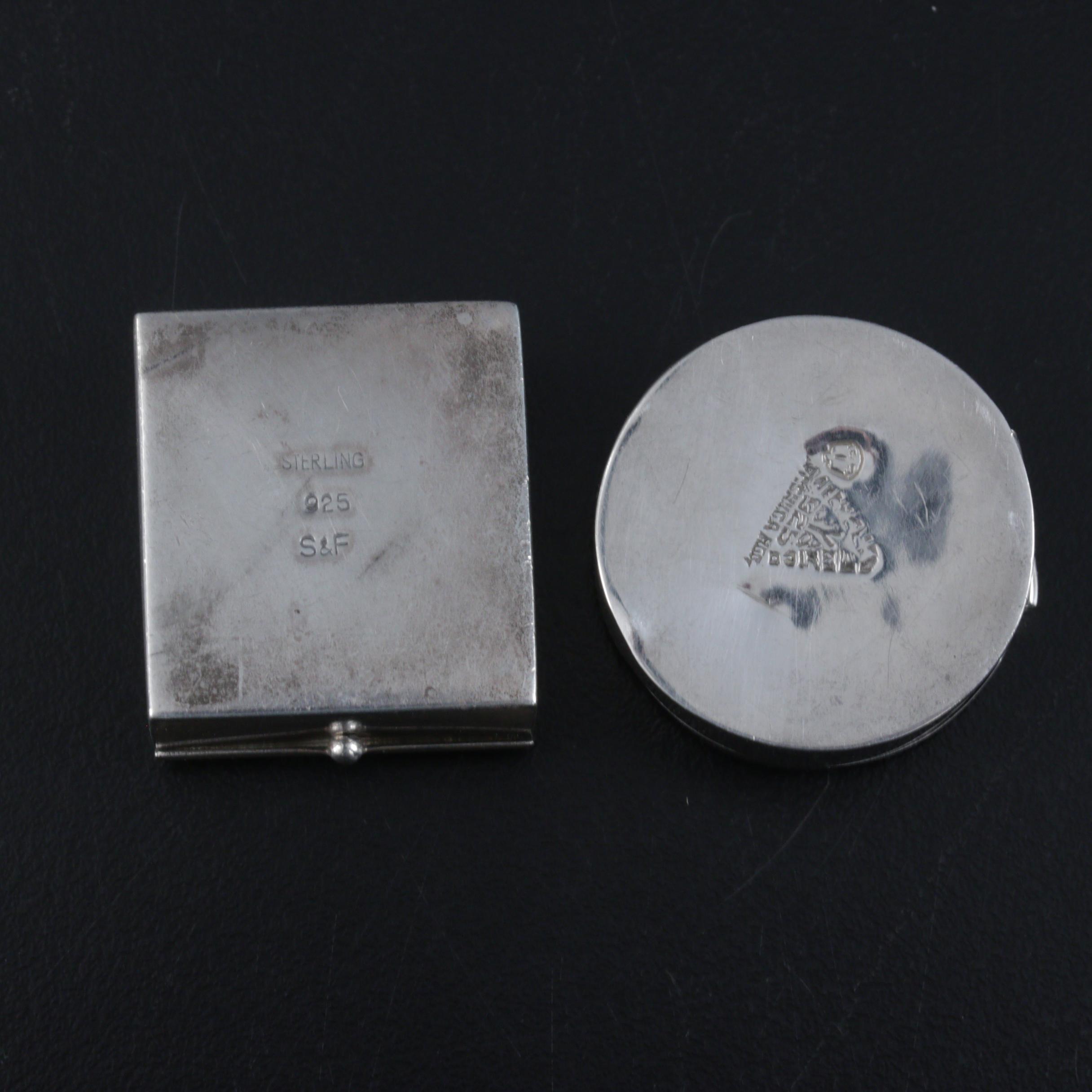 Dutch and Mexican Sterling Silver Repoussé Pill Boxes