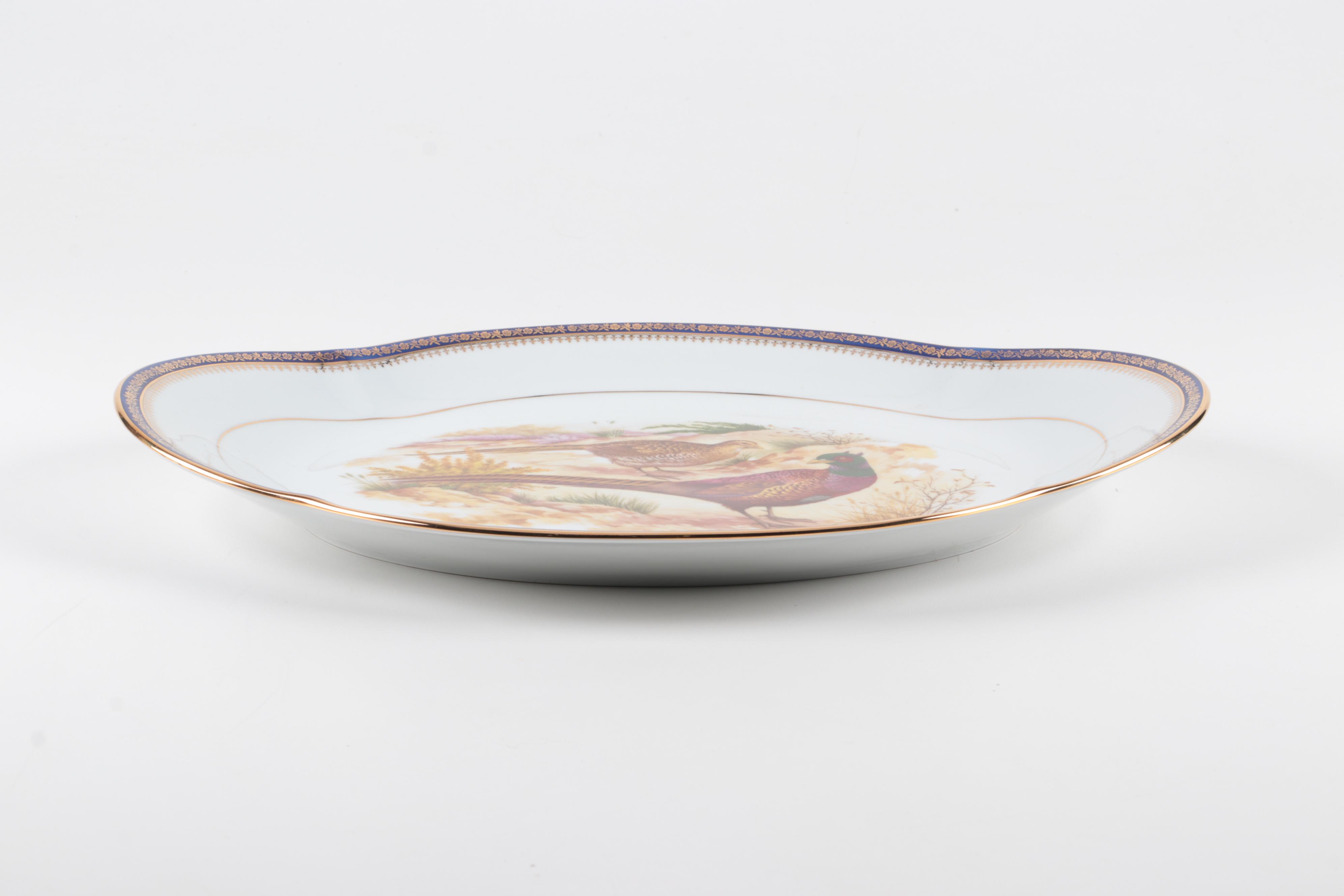 Porcelaine d'Art Limoges Porcelain Serving Platter with Pheasant Motif