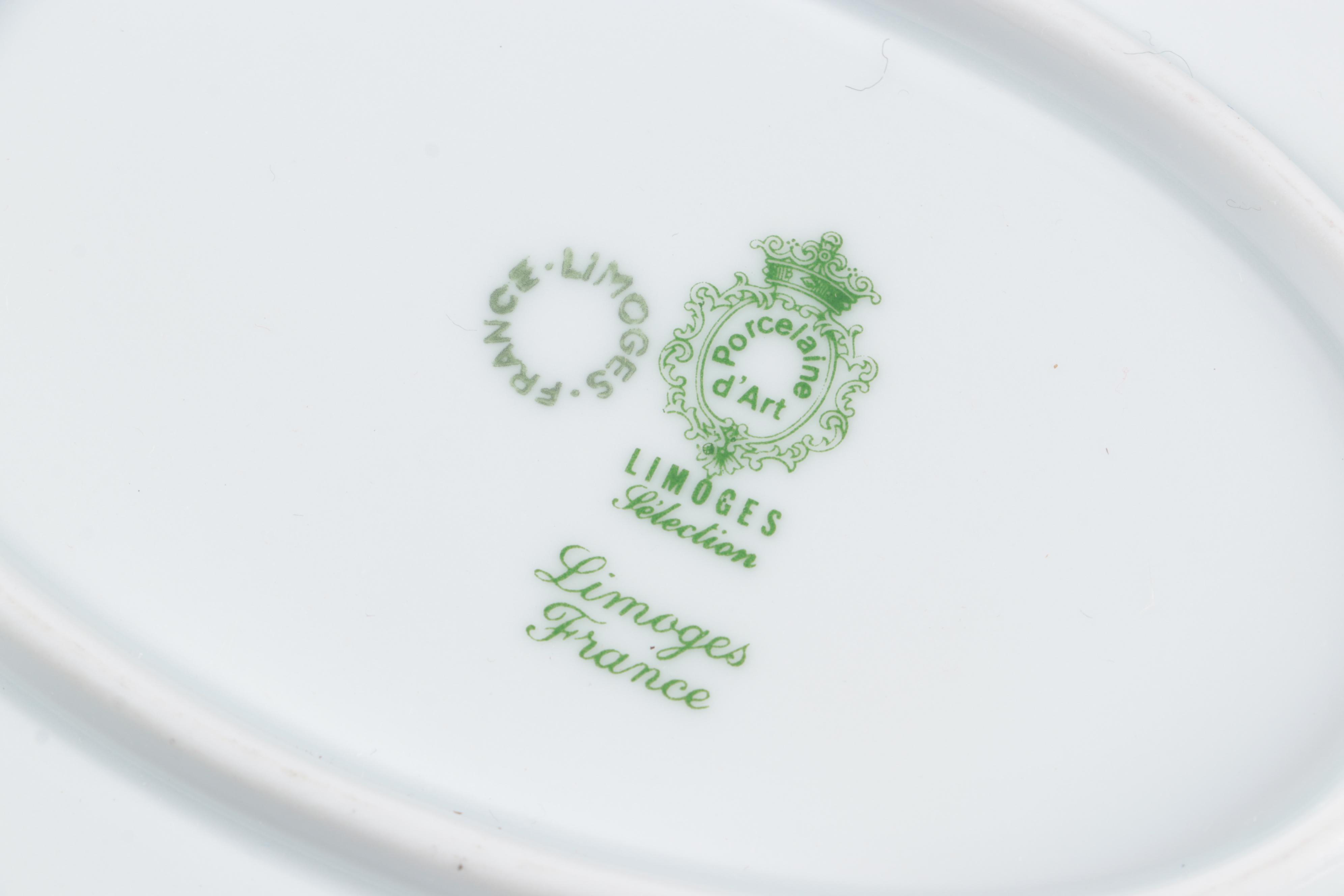 Porcelaine d'Art Limoges Porcelain Serving Platter with Pheasant Motif