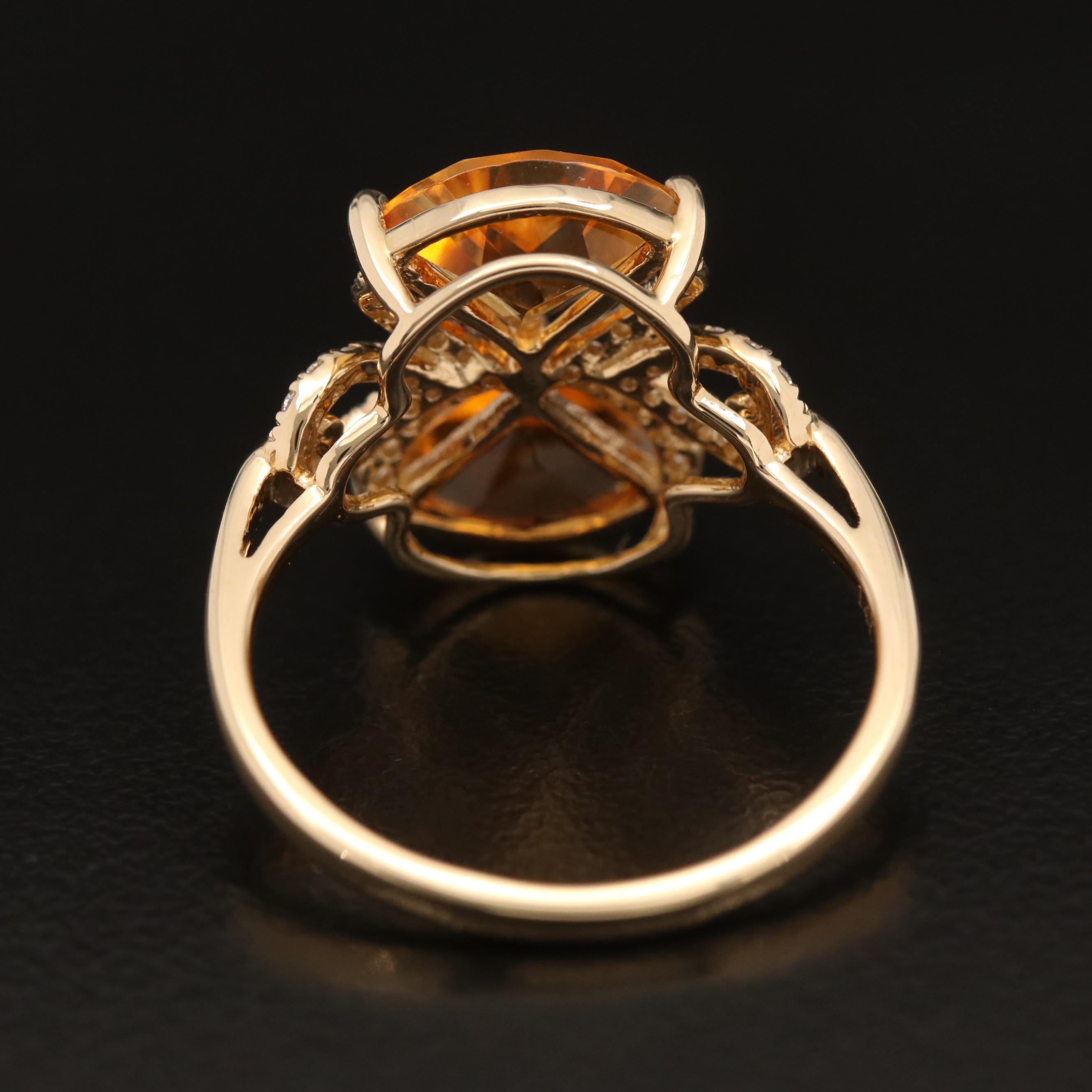 EFFY 14K Citrine and Diamond Bow Ring