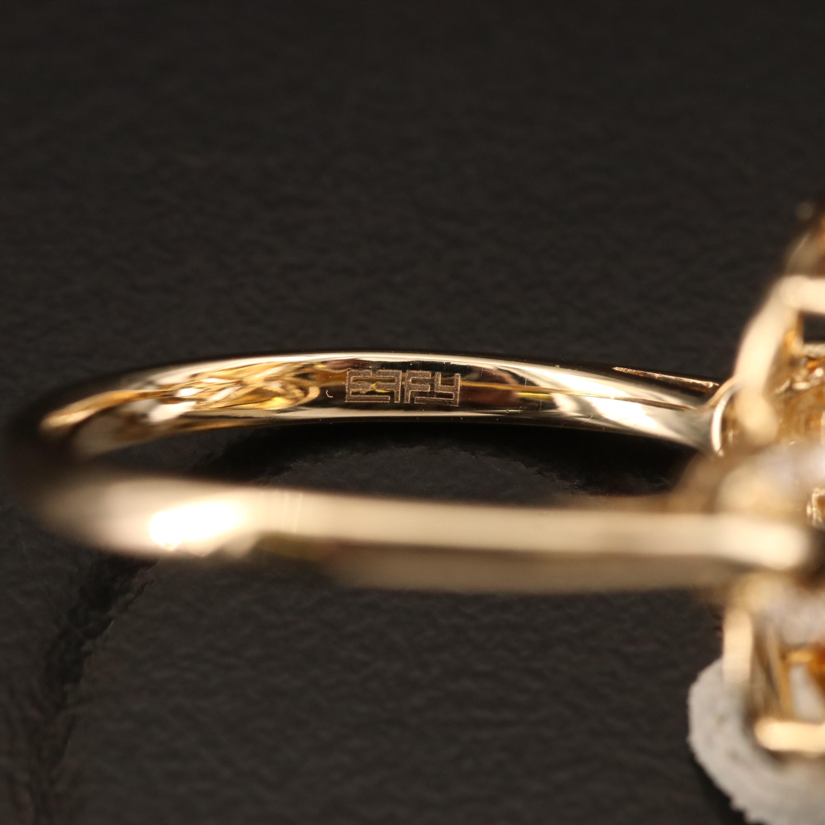 EFFY 14K Citrine and Diamond Bow Ring