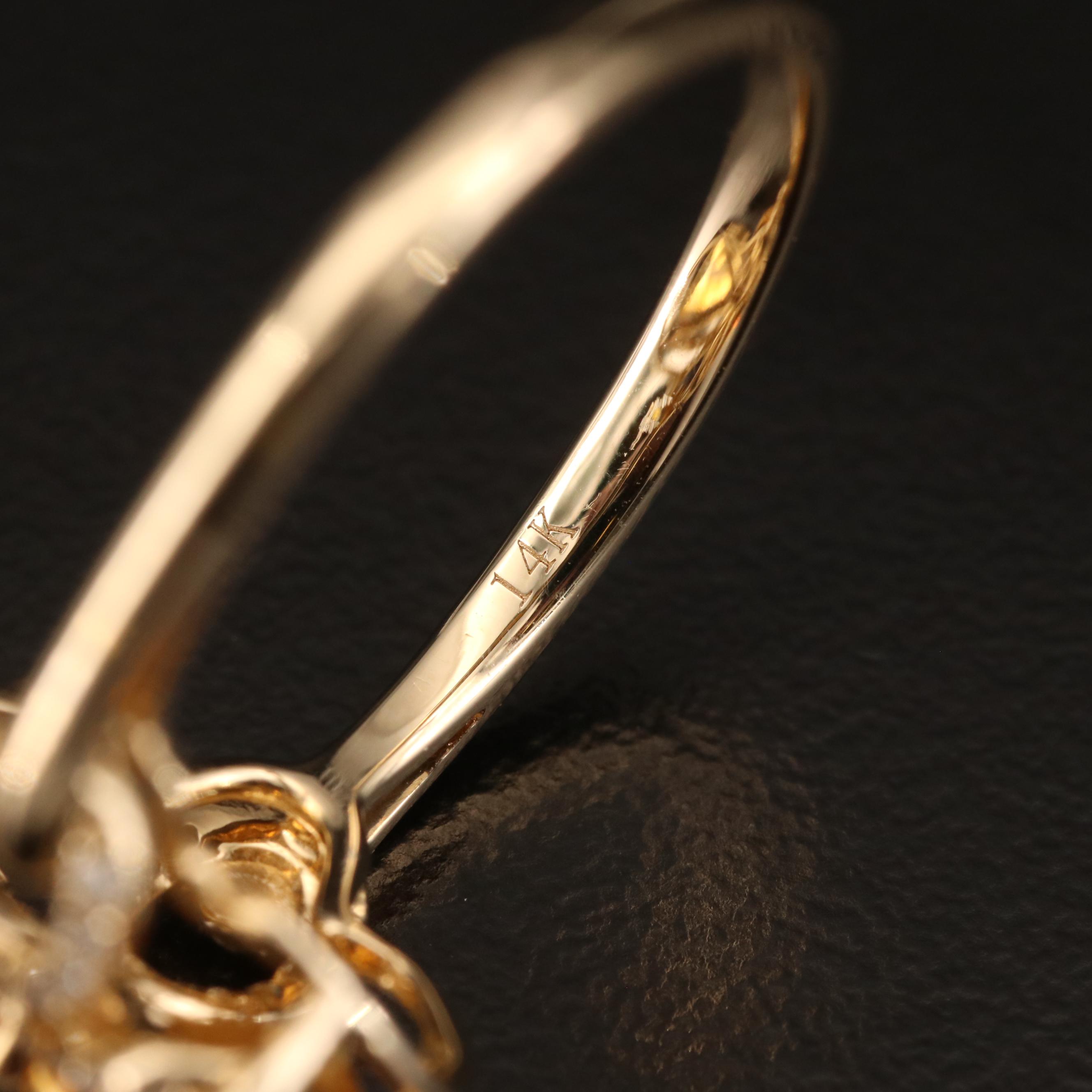 EFFY 14K Citrine and Diamond Bow Ring