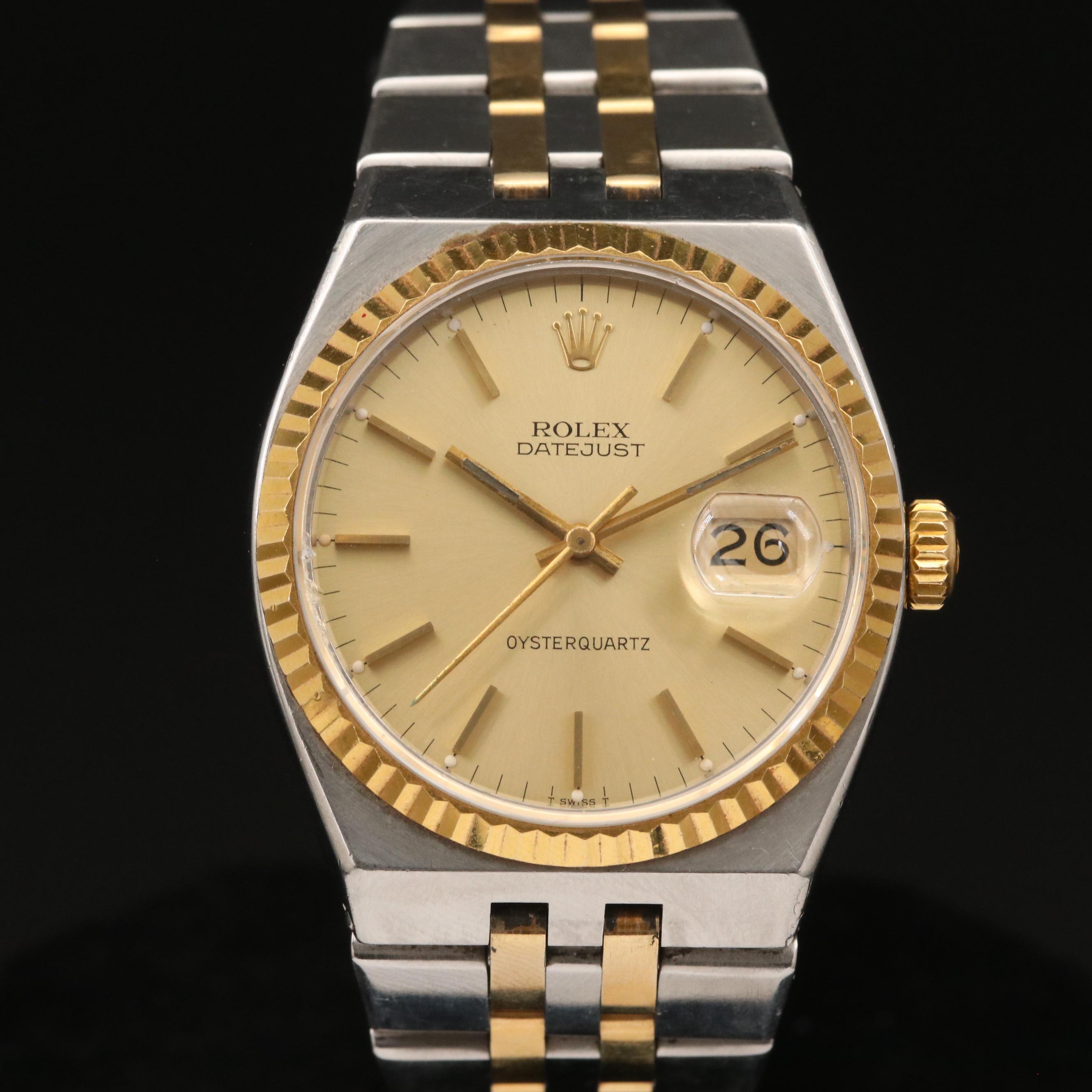 1979 Rolex Datejust Oysterquartz 14K and Stainless Steel Watch