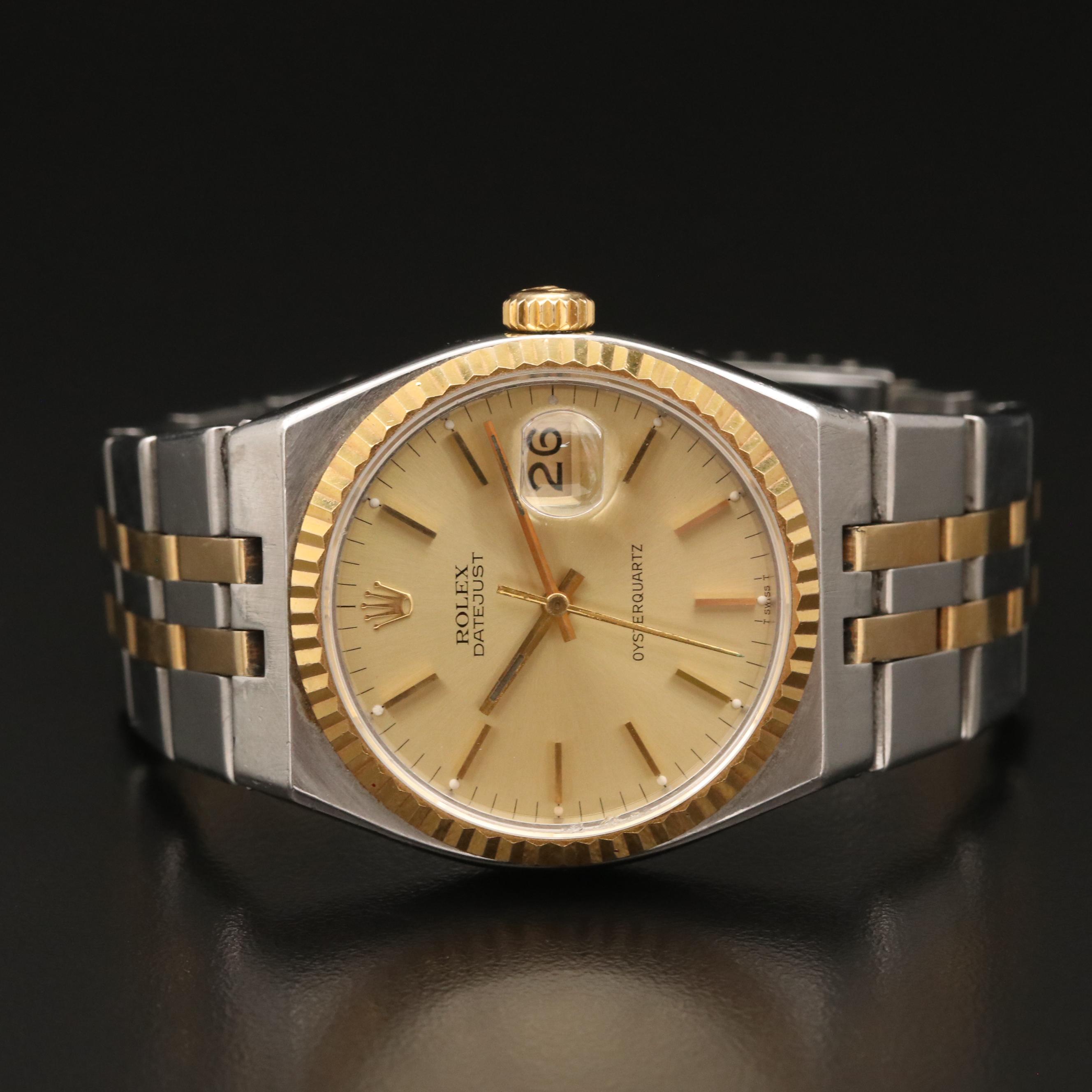 1979 Rolex Datejust Oysterquartz 14K and Stainless Steel Watch