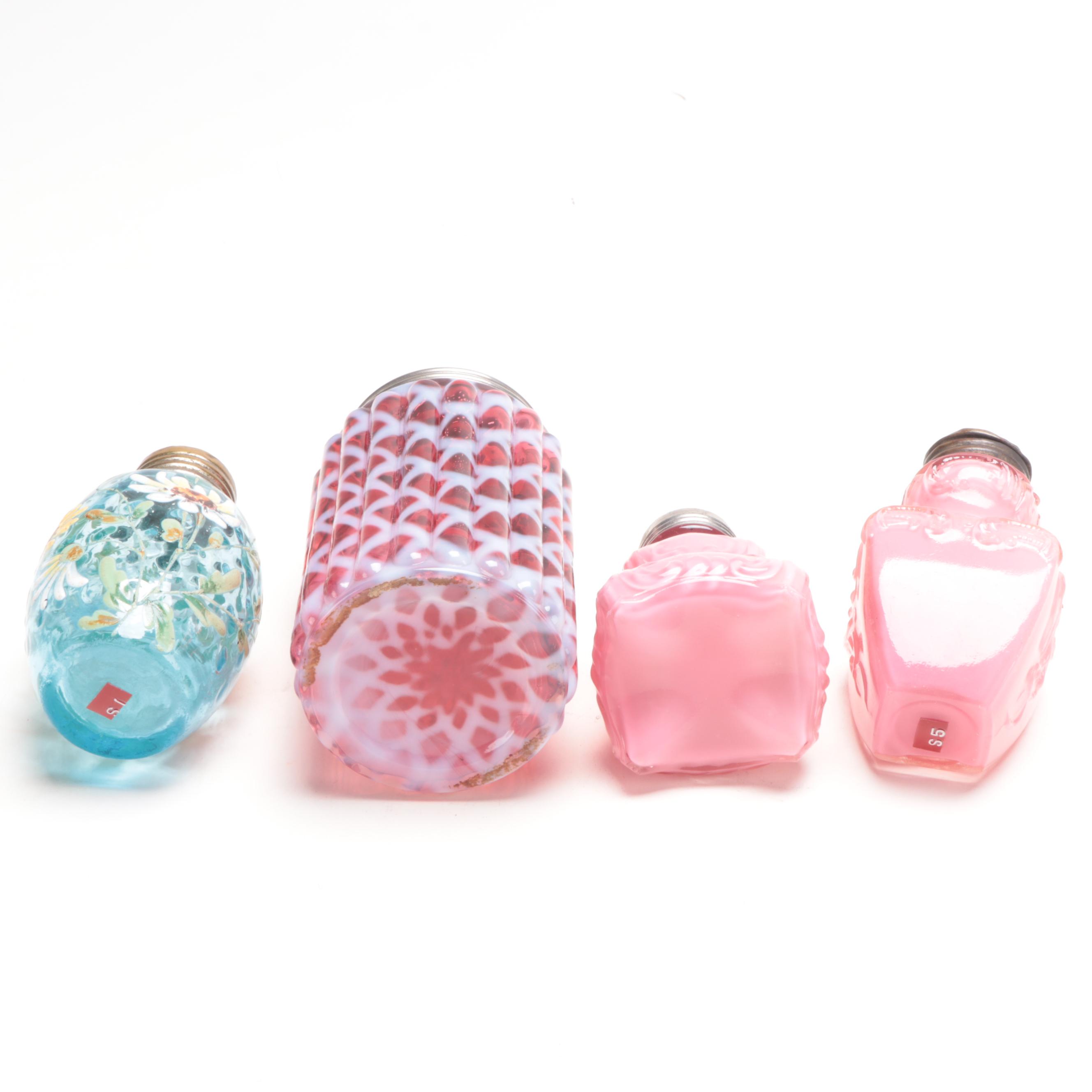 Fostoria Quilt Condiment Caddy and Other Opaque Pink and Other Castors