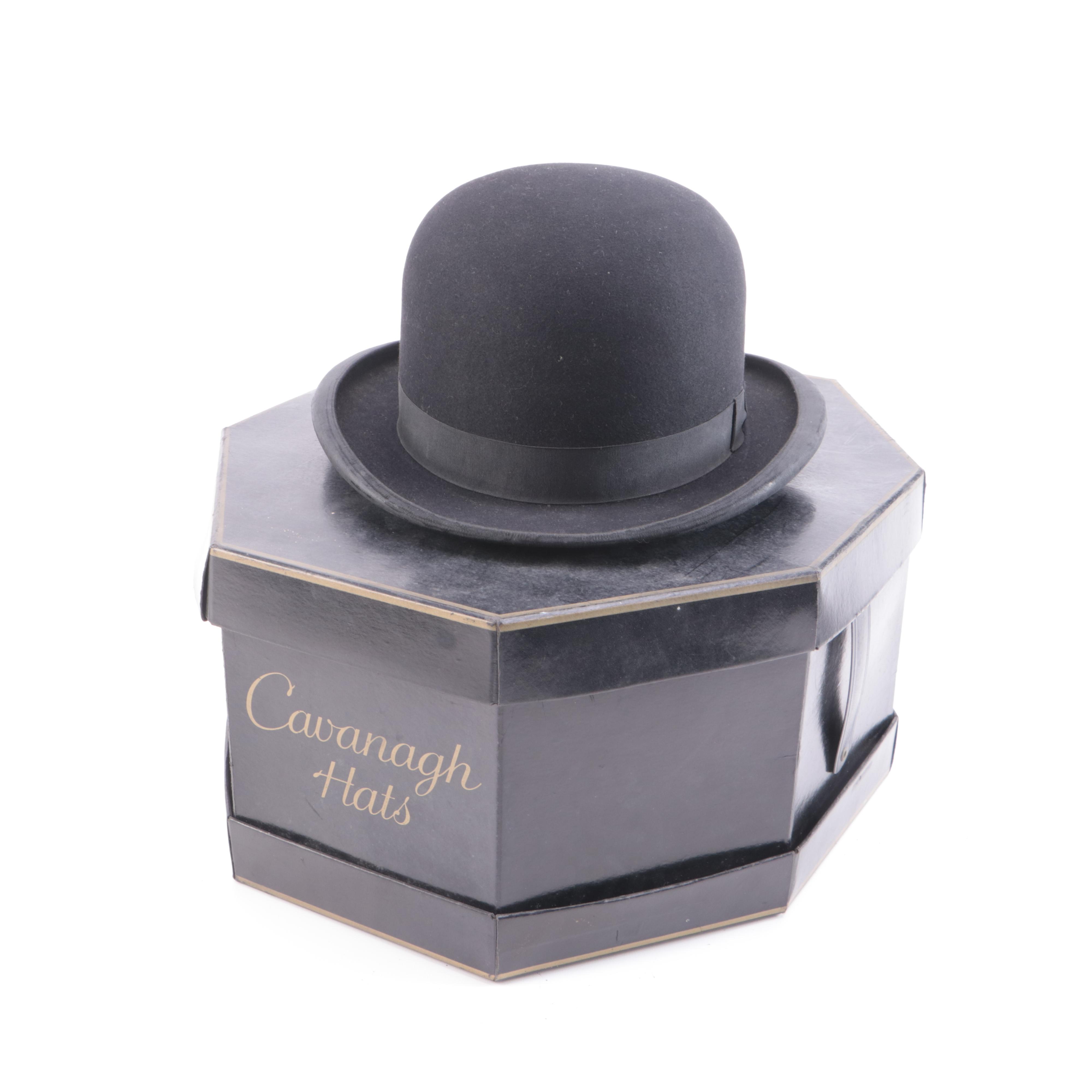 Dobbs Black Felted Wool Bowler Hat with Cavanagh Hat Box from The Metropolitan