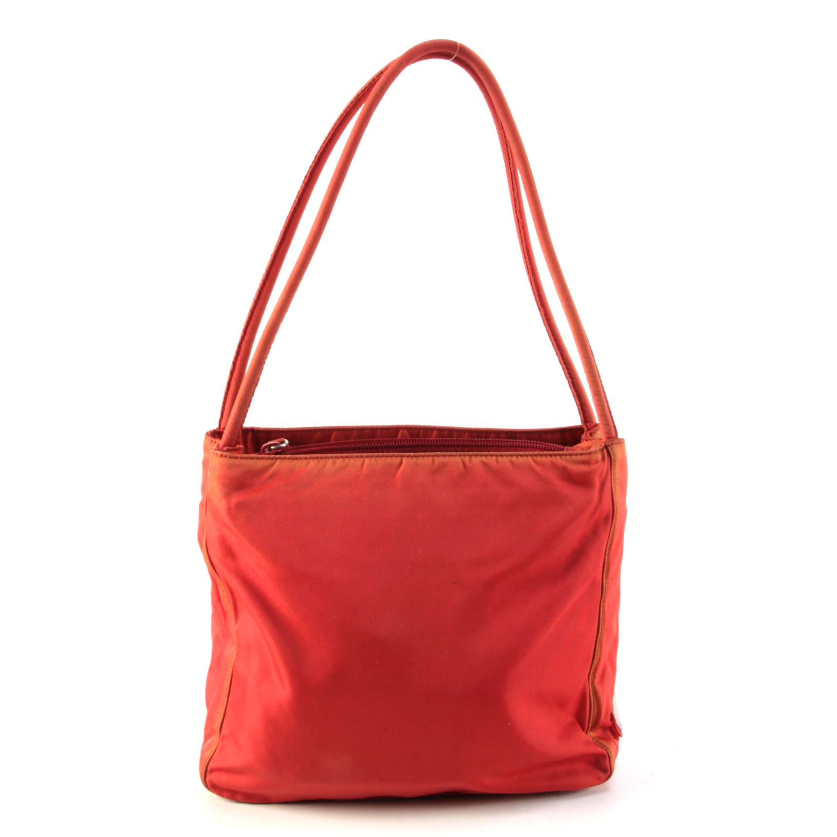 Prada Red/Orange Nylon Shoulder Bag