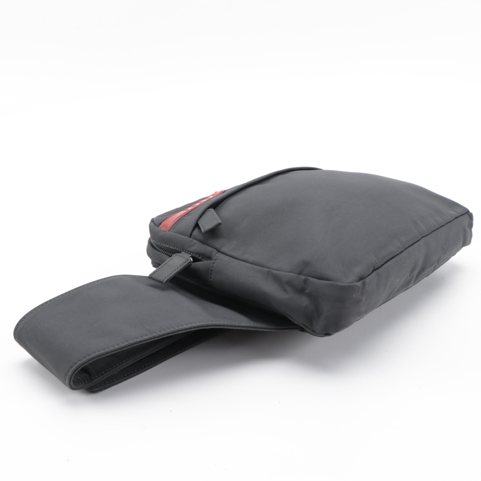 Prada Sport Grey Nylon Zipper Belt Bag