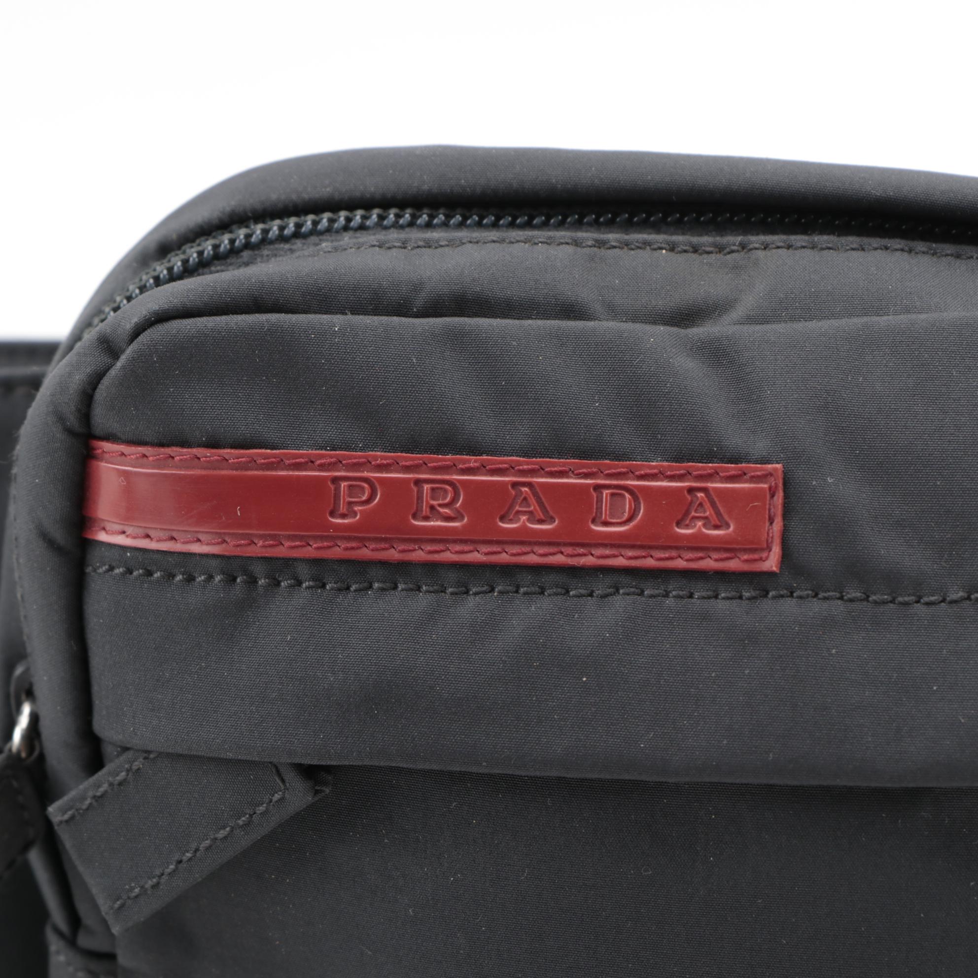 Prada Sport Grey Nylon Zipper Belt Bag
