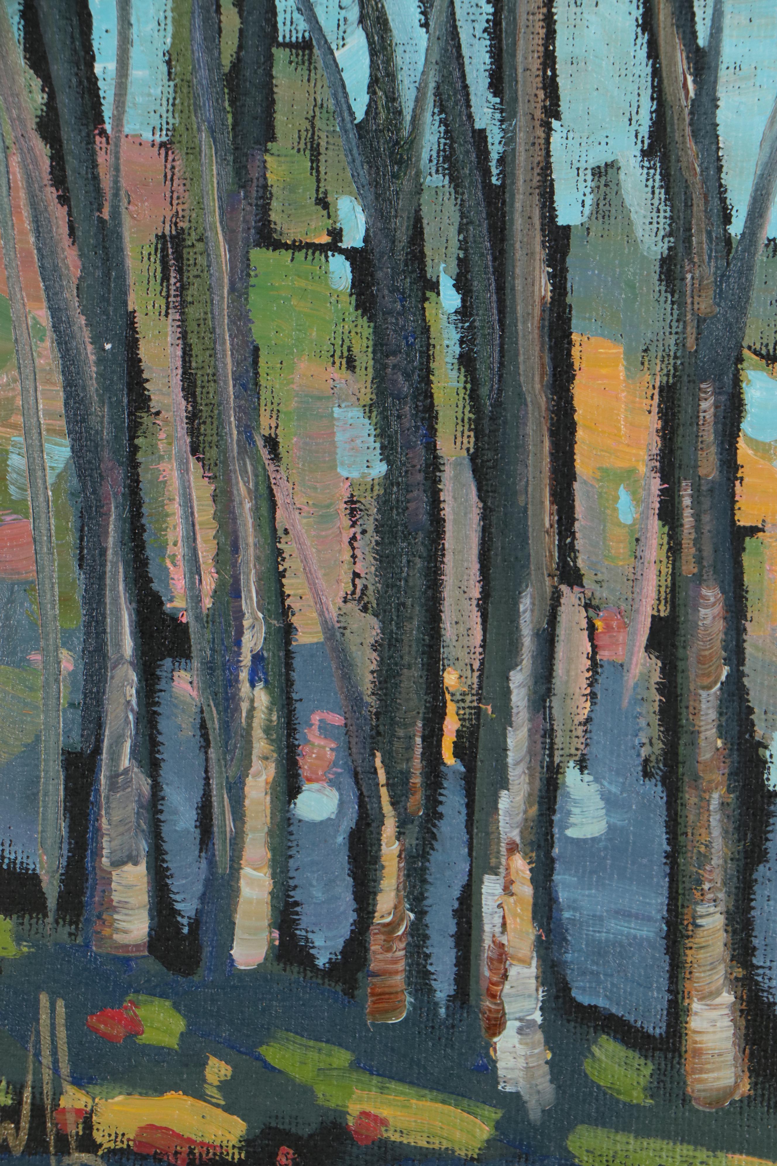 Wiliam Hawkins Impressionist Style Landscape Oil Painting, 21st Century