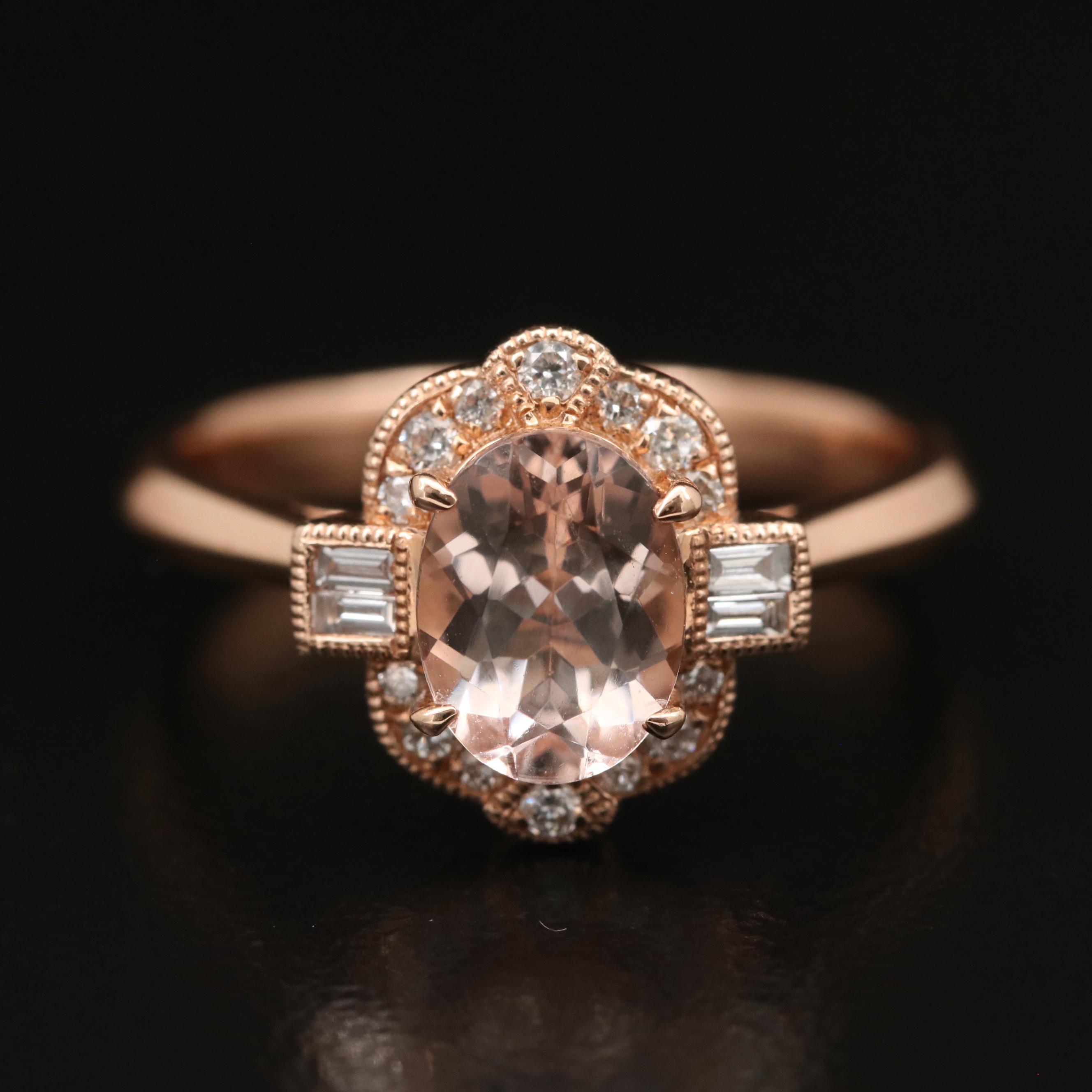 EFFY 14K Morganite and Diamond Ring