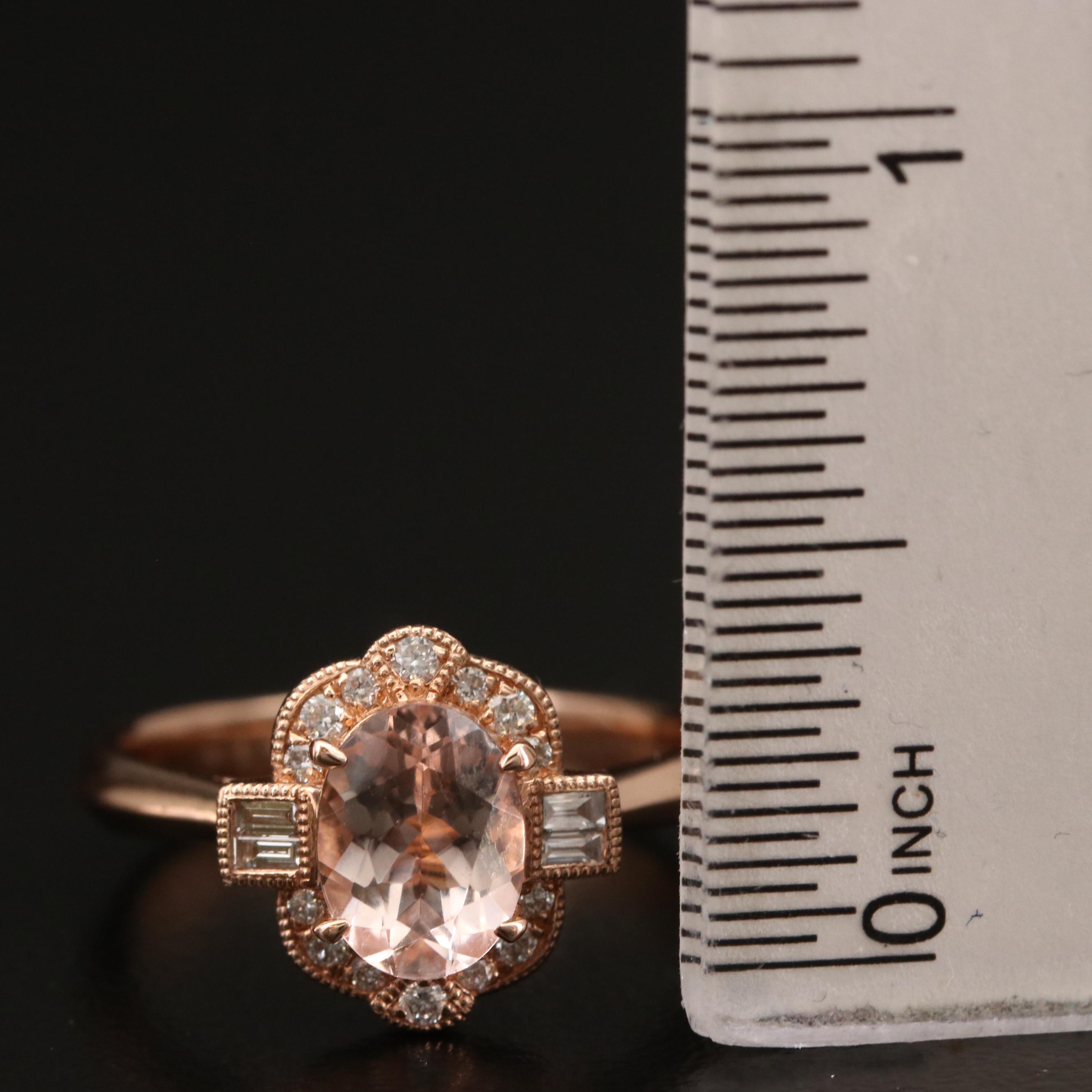 EFFY 14K Morganite and Diamond Ring