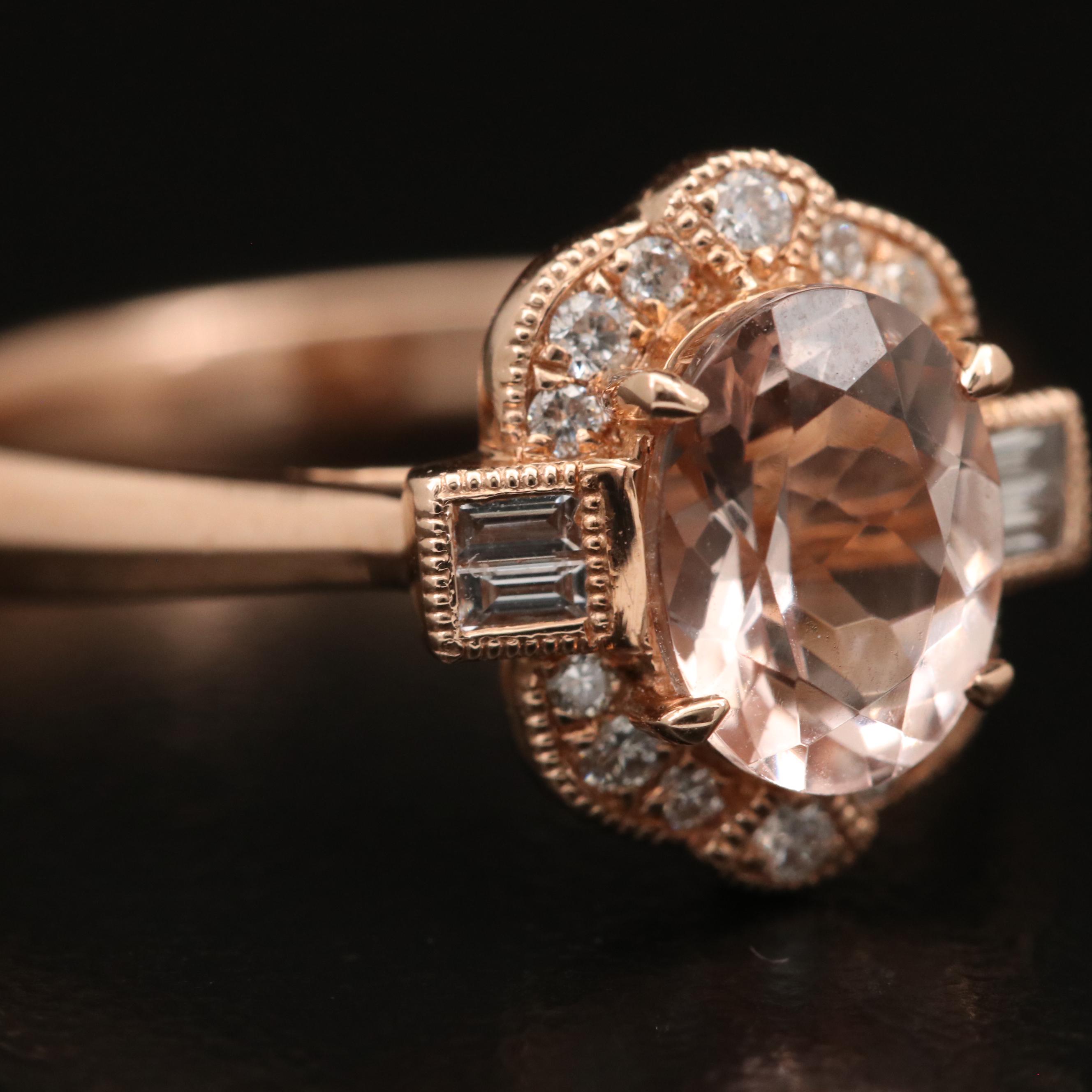 EFFY 14K Morganite and Diamond Ring