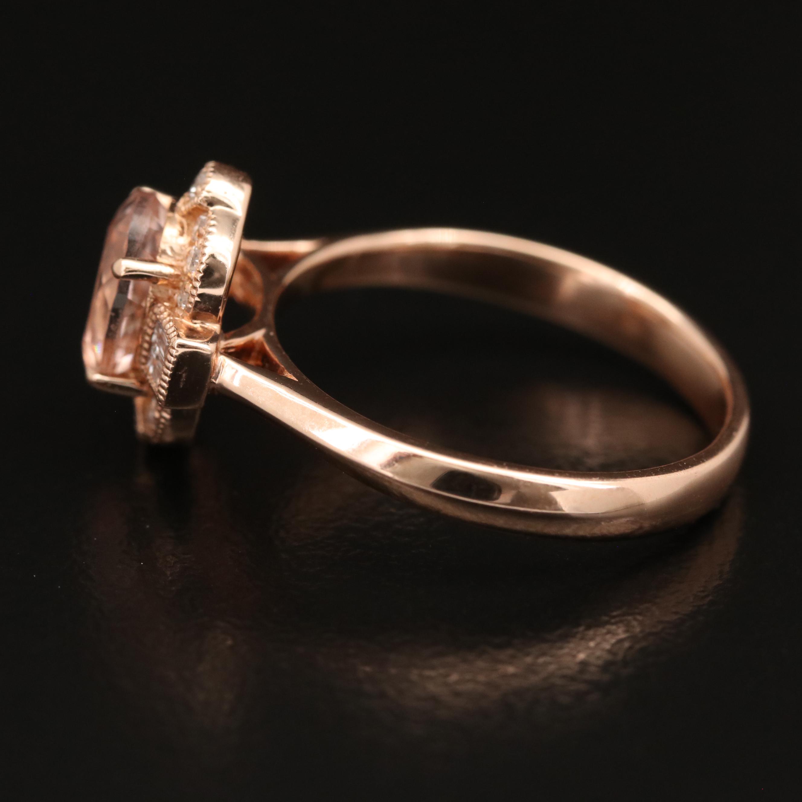 EFFY 14K Morganite and Diamond Ring
