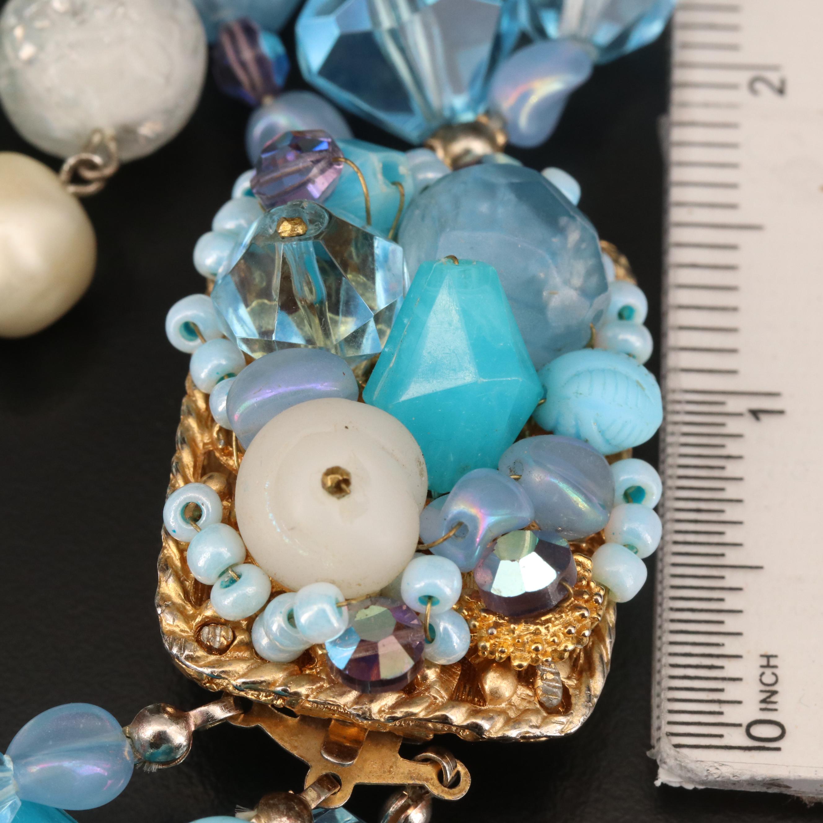 Vintage Early Plastic Necklaces Including Mother of Pearl Ring