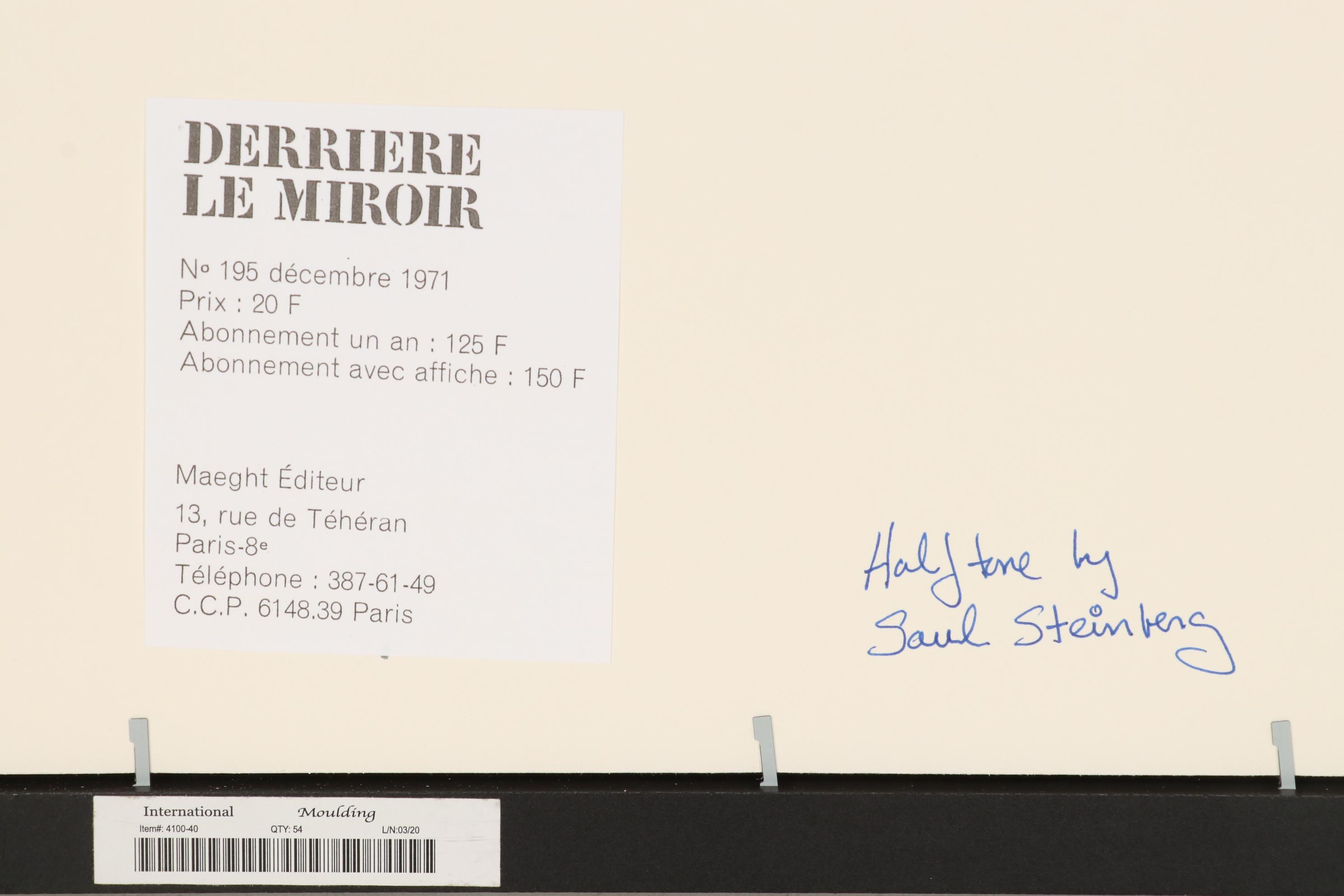 Lithograph after Saul Steinberg for "Derrière le Miroir," 1971