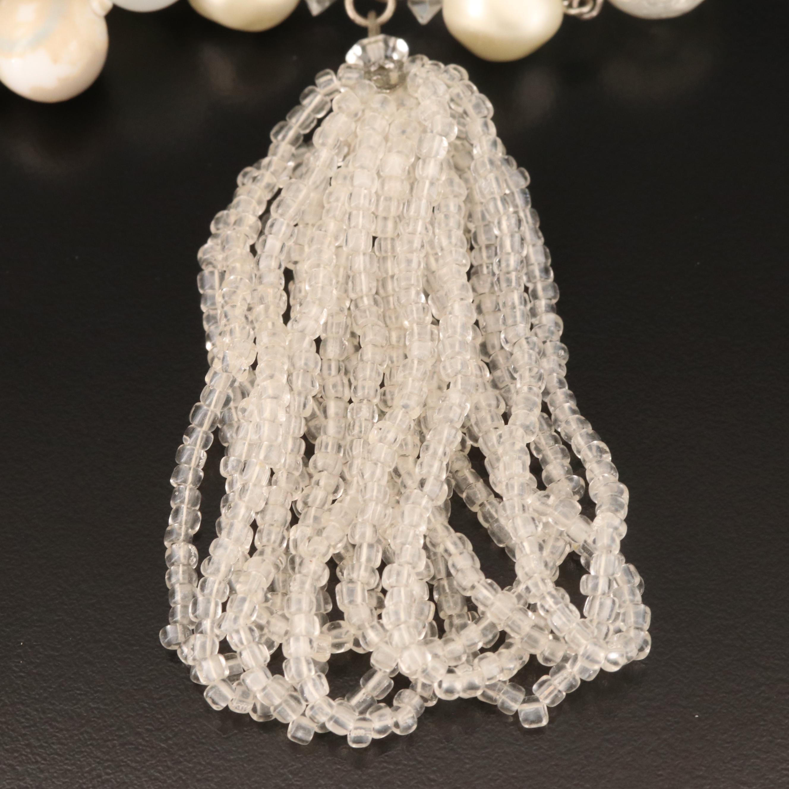 Vintage Early Plastic Necklaces Including Mother of Pearl Ring