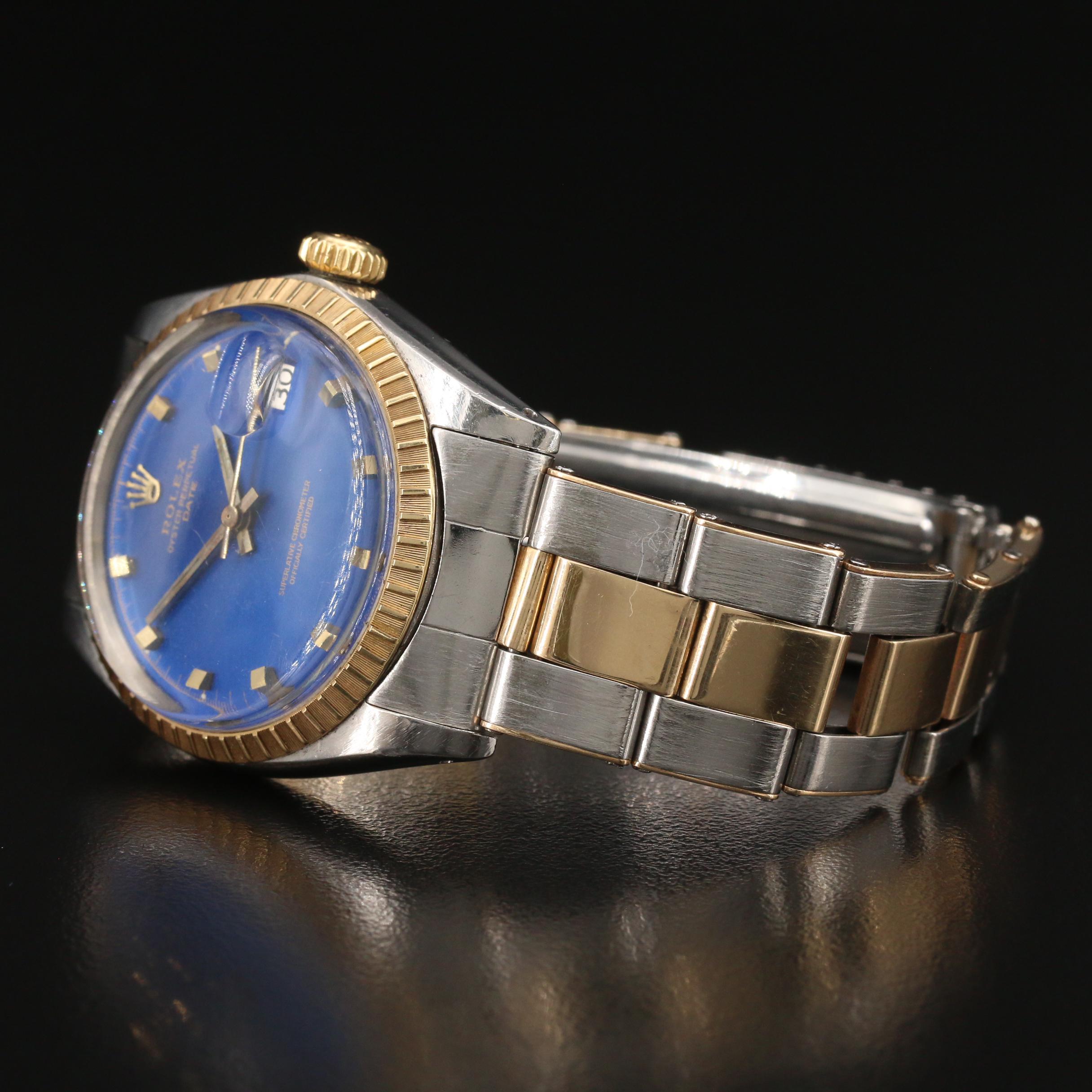 1968 Rolex Date 14K and Stainless Steel Automatic Watch