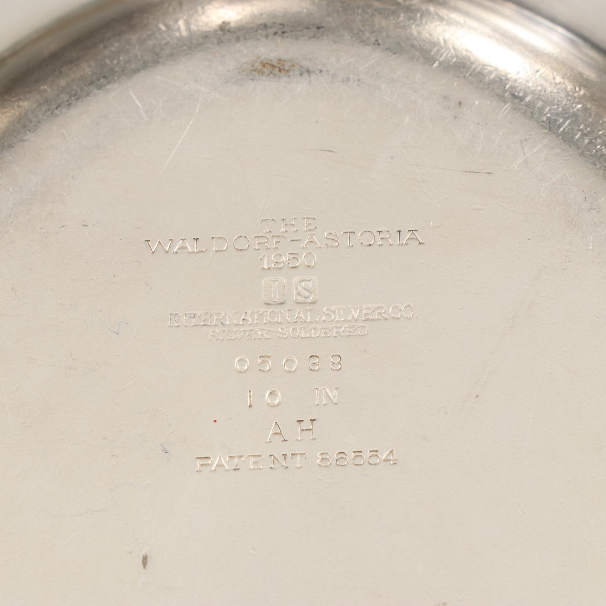 International Silver Co. The Waldorf Astoria with Other Hotel Silver Tableware