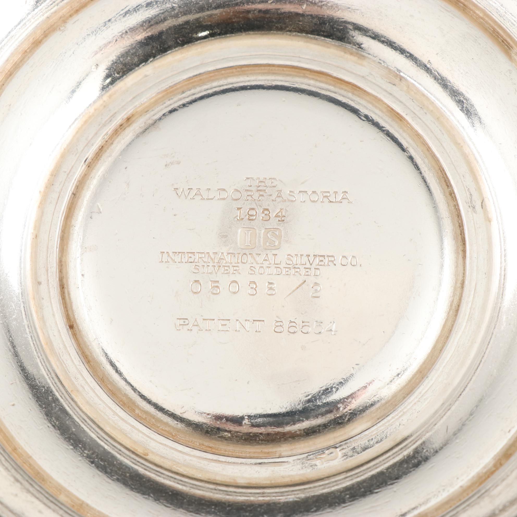International Silver Co. The Waldorf Astoria with Other Hotel Silver Tableware