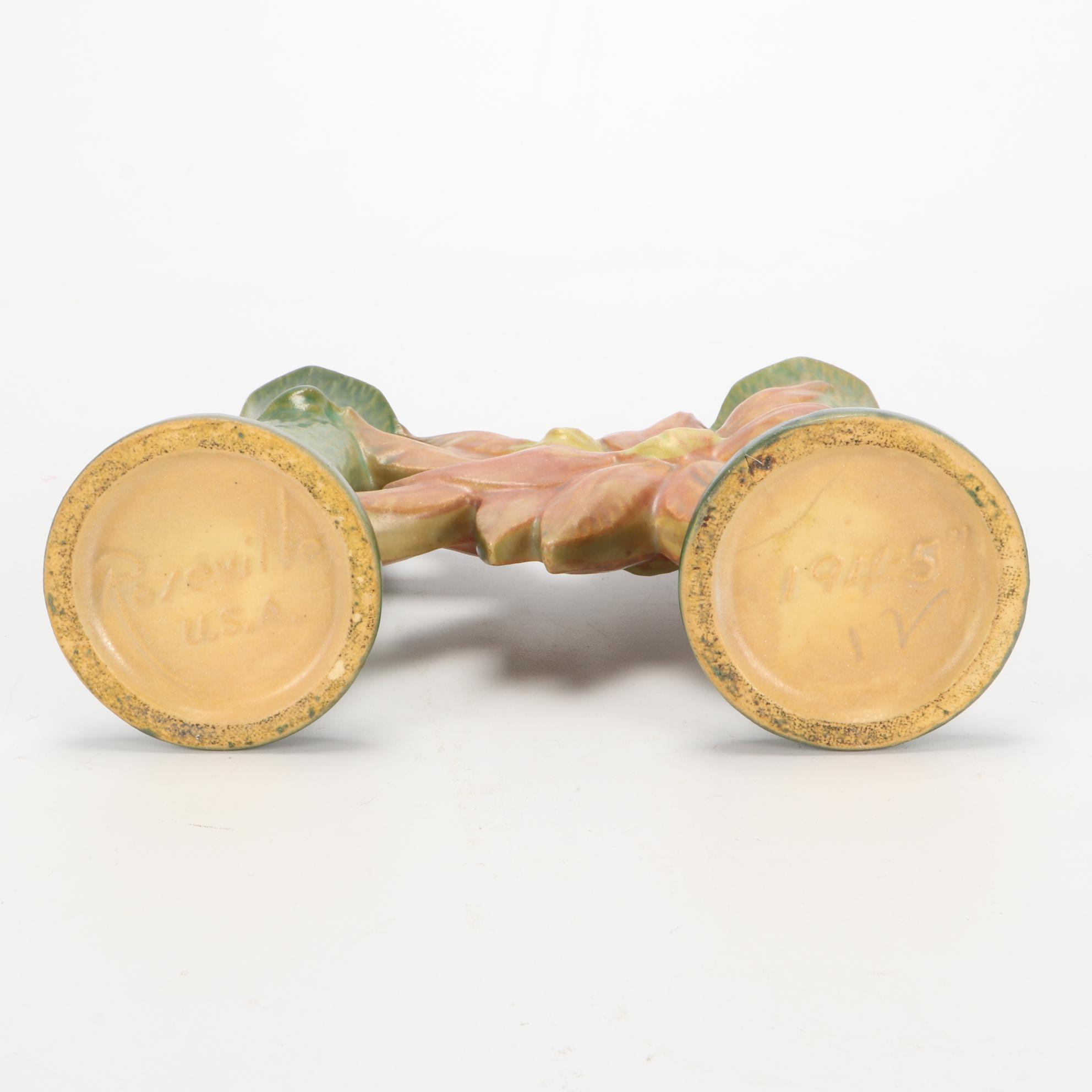 Roseville Pottery Candle Holders Including "Snowberry," "Ixia," and More