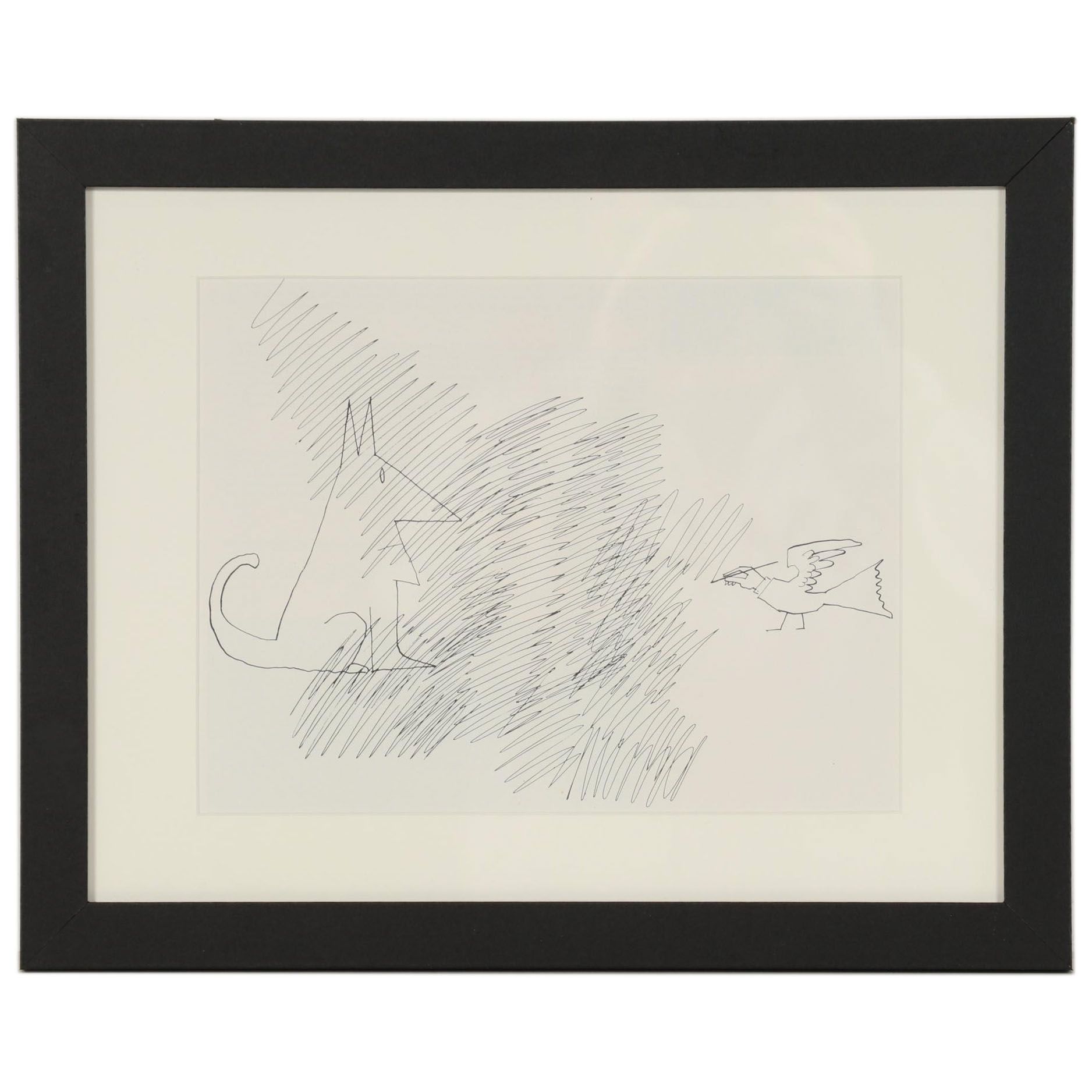 Lithograph after Saul Steinberg for "Derrière le Miroir," 1971